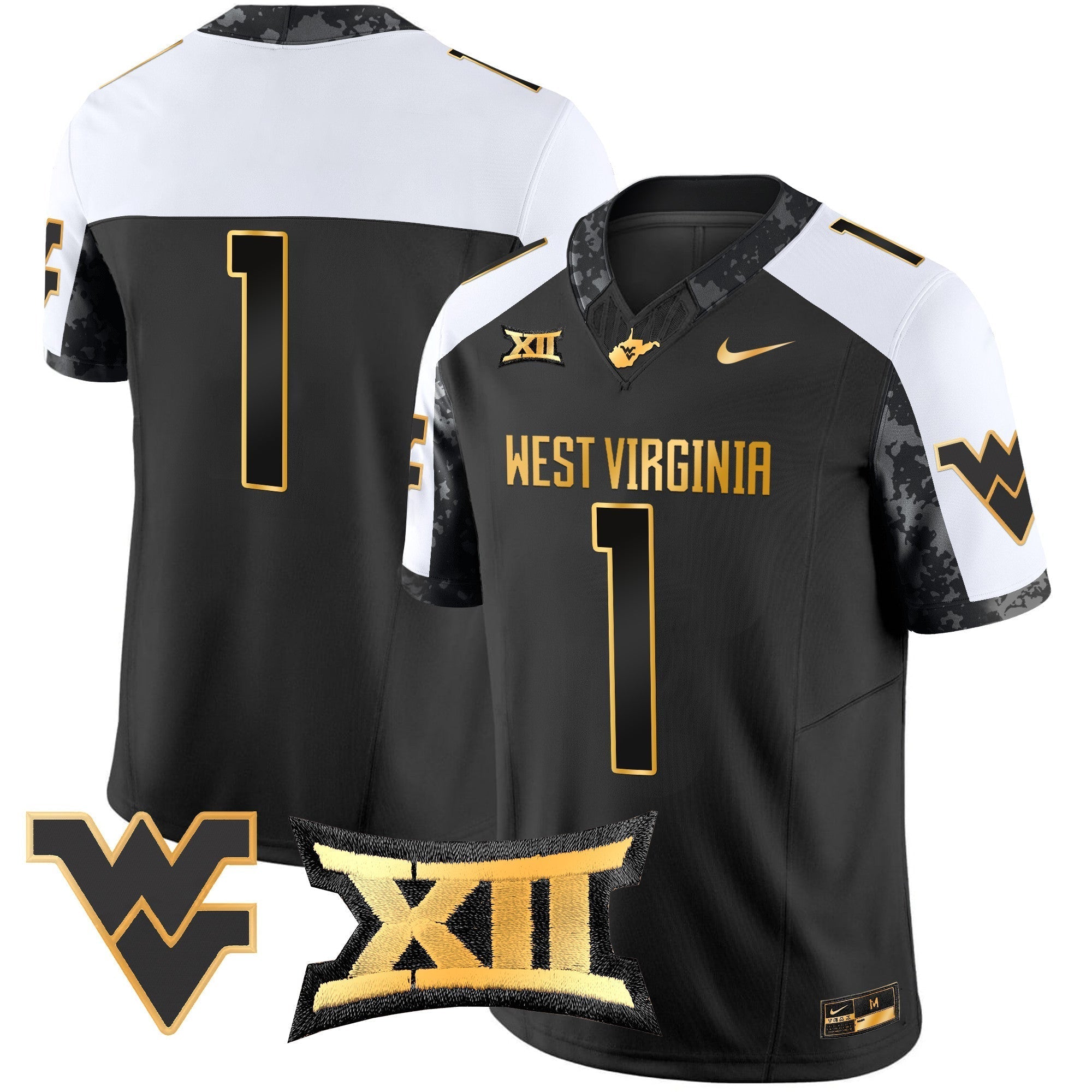 Men West Virginia Mountaineers 2024 Gold Vapor Limited Jersey - All Stitched