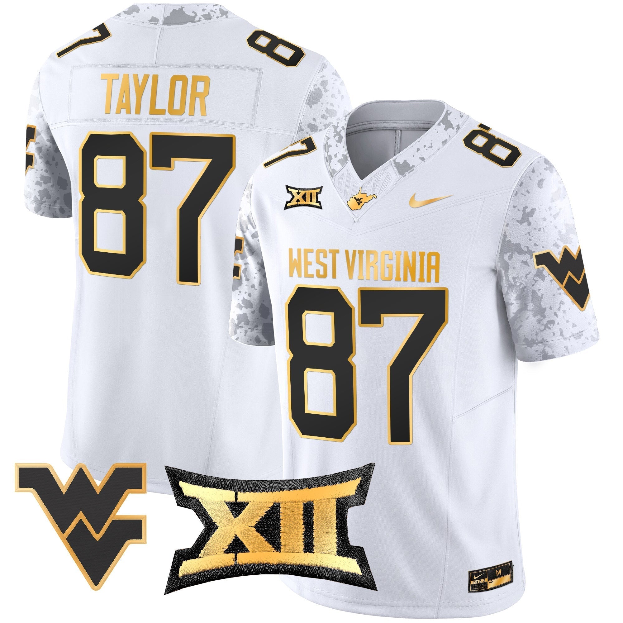 Men West Virginia Mountaineers 2024 Gold Vapor Limited Jersey - All Stitched