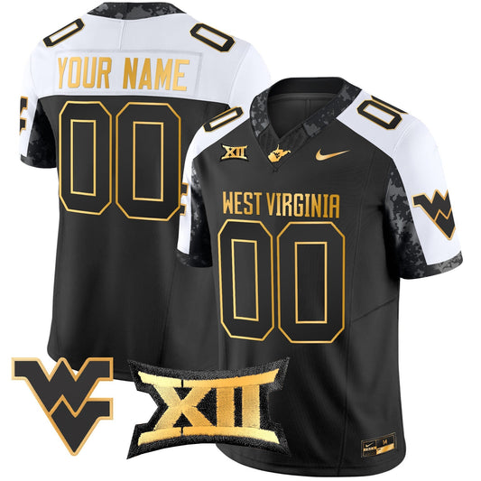 Custom West Virginia Mountaineers 2024 Gold Vapor Limited Jersey - All Stitched