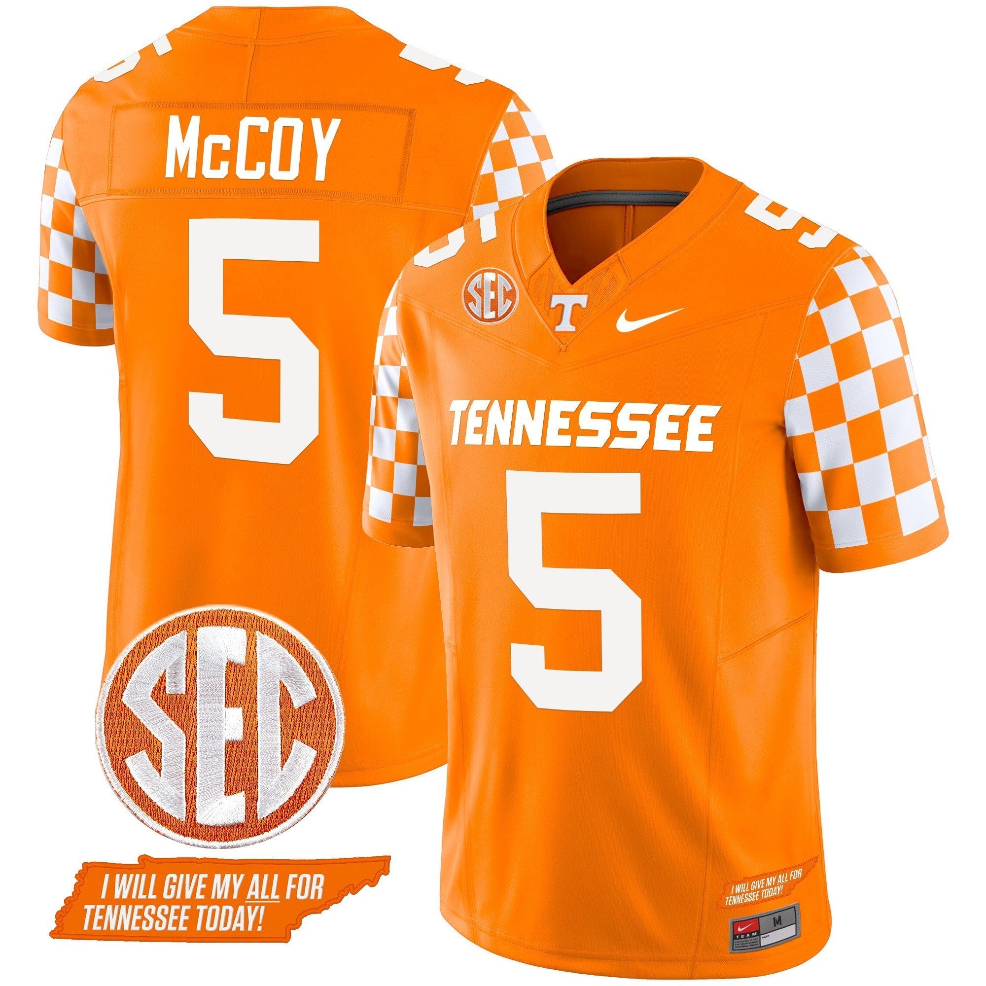 Men Tennessee Volunteers 2024 Checkerboard Vapor Limited Jersey V2 - All Stitched