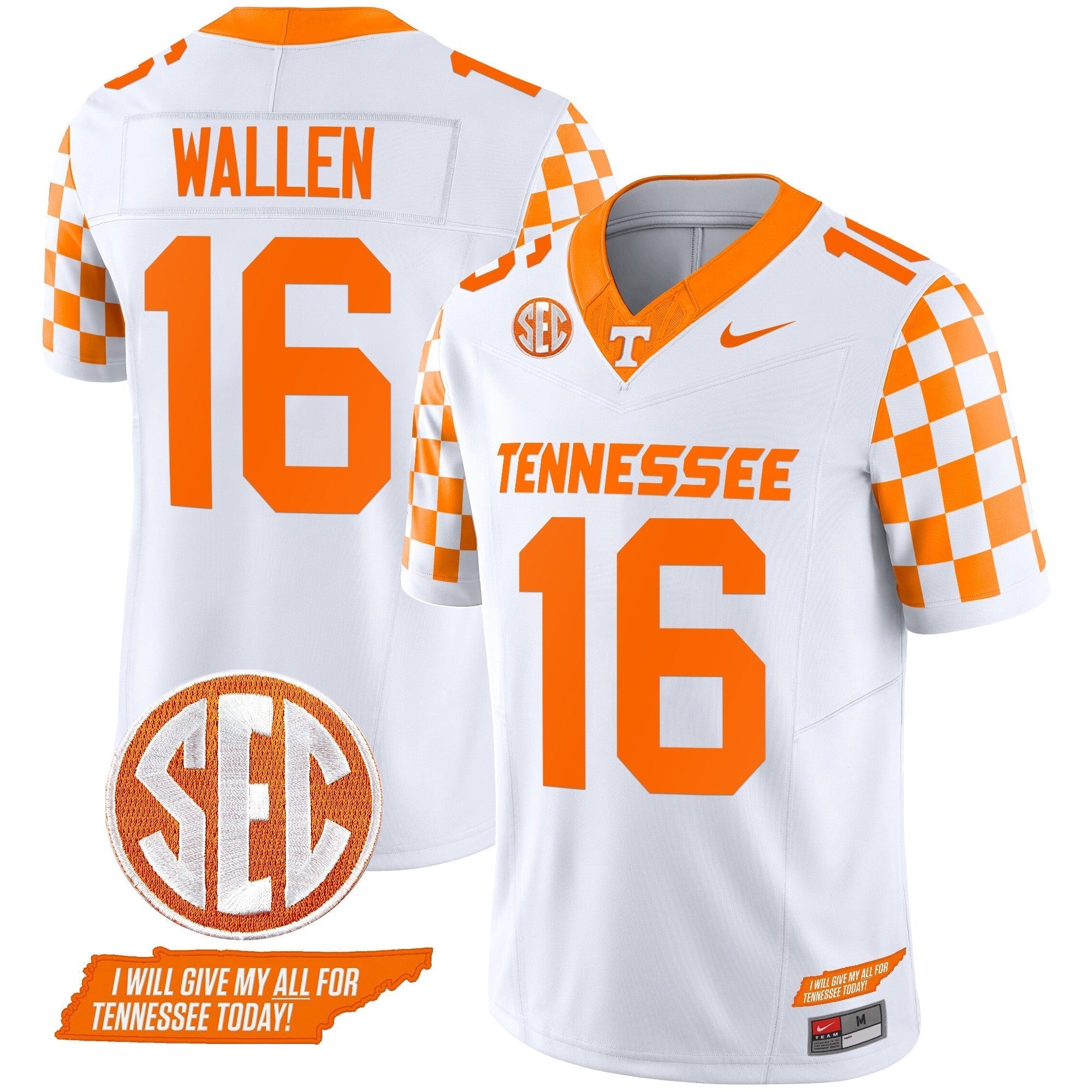 Men Tennessee Volunteers 2024 Checkerboard Vapor Limited Jersey V2 - All Stitched