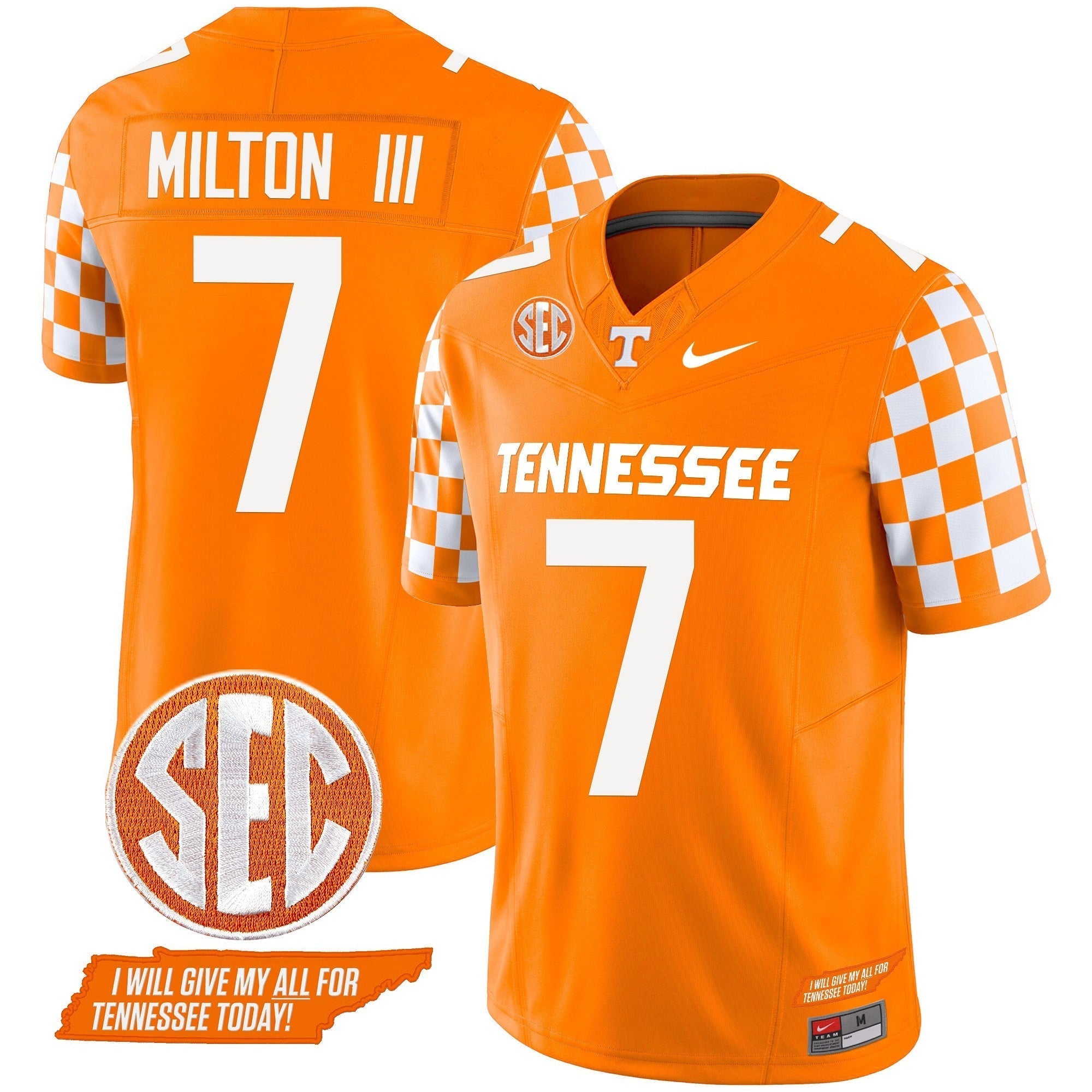Men Tennessee Volunteers 2024 Checkerboard Vapor Limited Jersey V2 - All Stitched