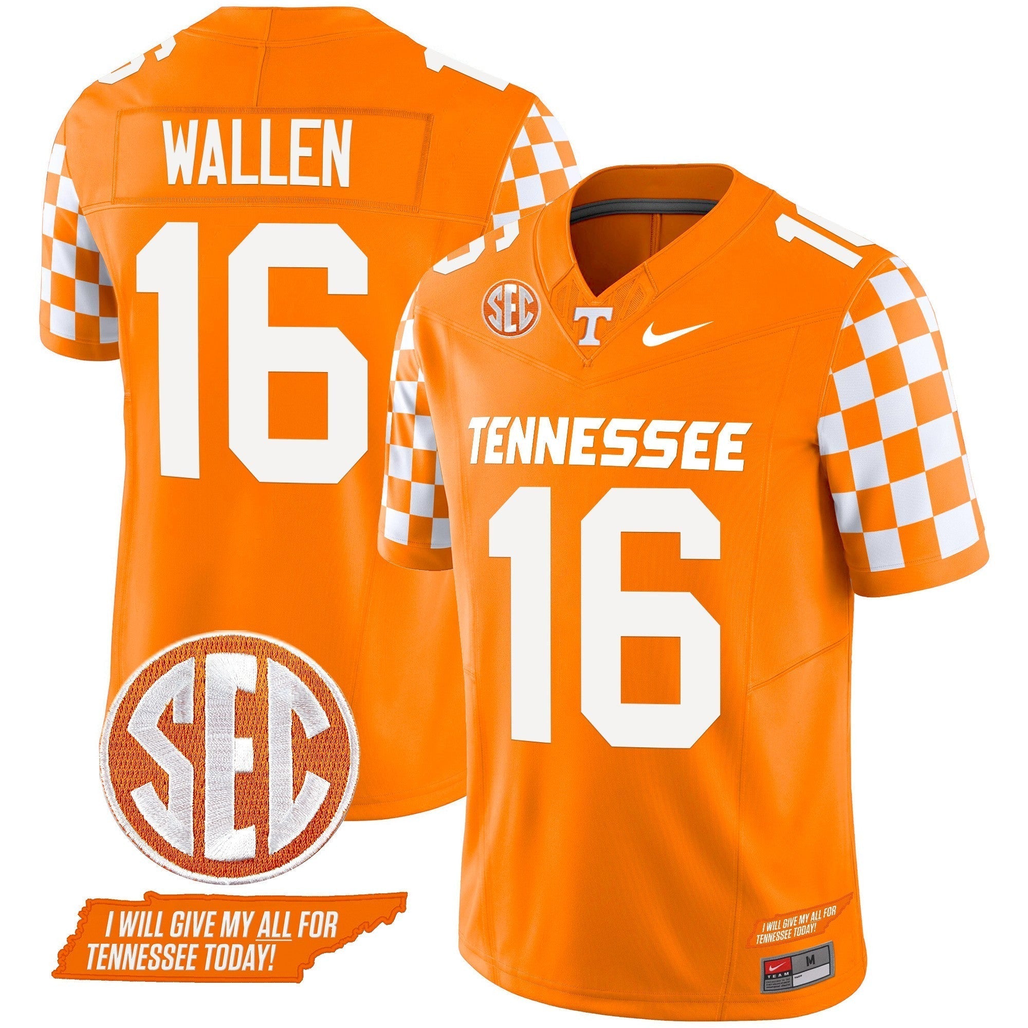 Men Tennessee Volunteers 2024 Checkerboard Vapor Limited Jersey V2 - All Stitched