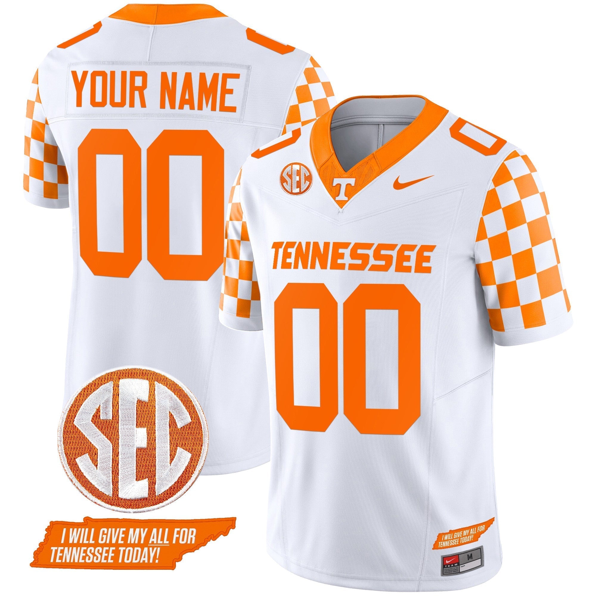 Custom Tennessee Volunteers 2024 Checkerboard Vapor Limited Jersey V2 - All Stitched