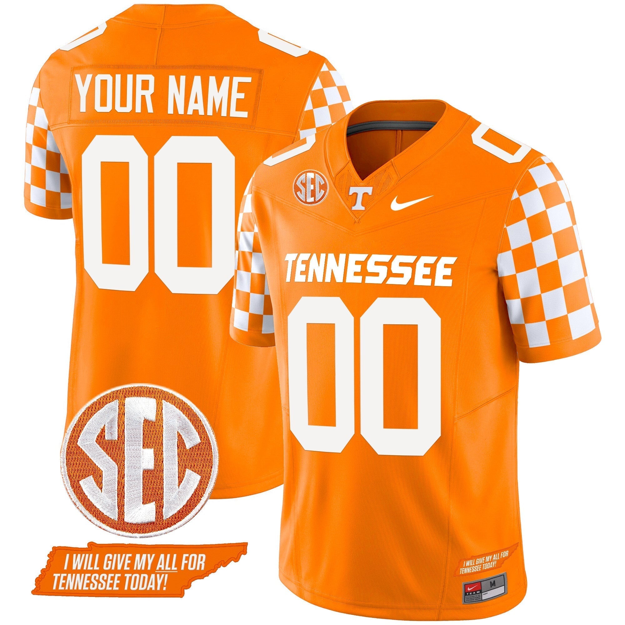 Custom Tennessee Volunteers 2024 Checkerboard Vapor Limited Jersey V2 - All Stitched