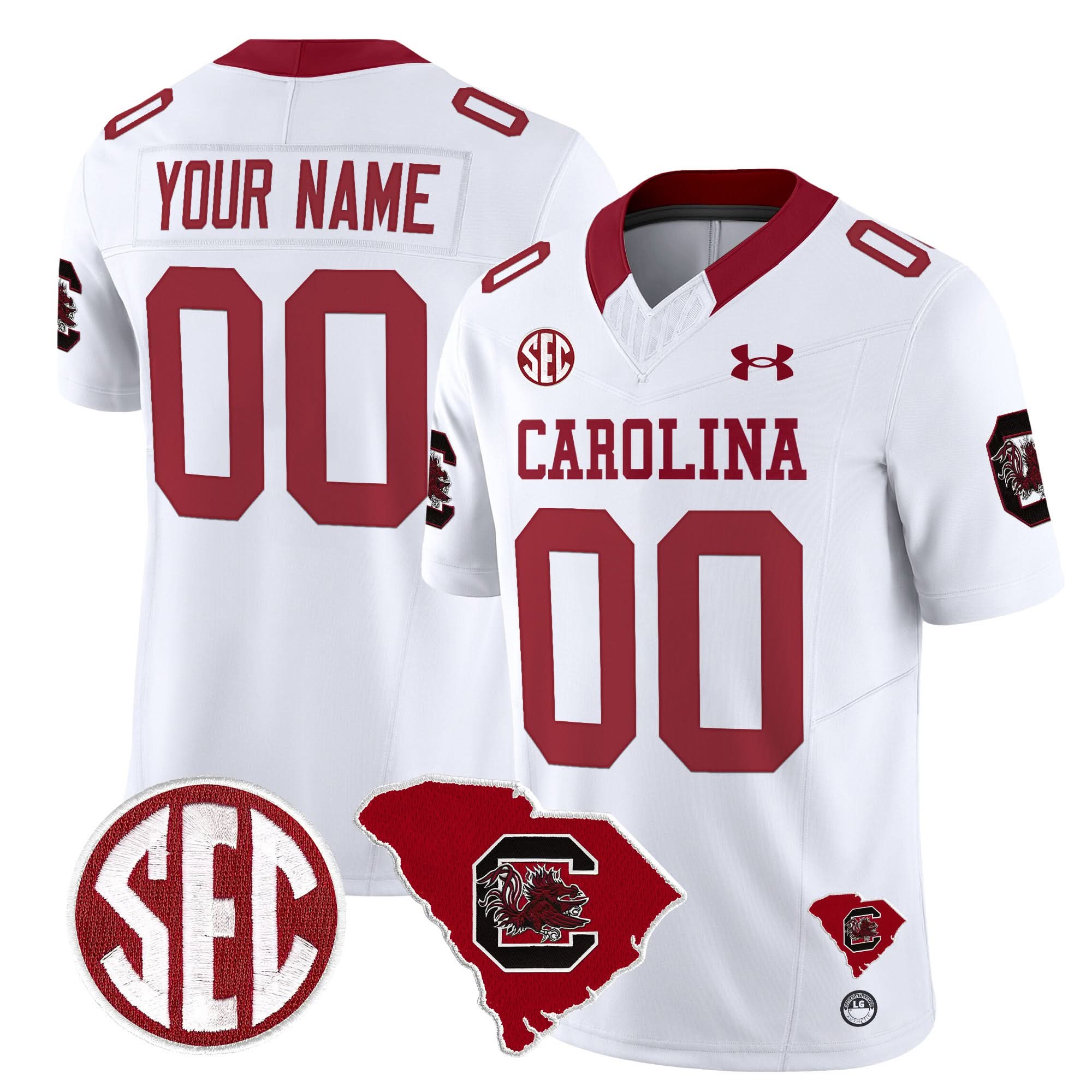 Custom South Carolina Gamecocks Jersey 1980 Throwback Home Patch Vapor Limited Stitched