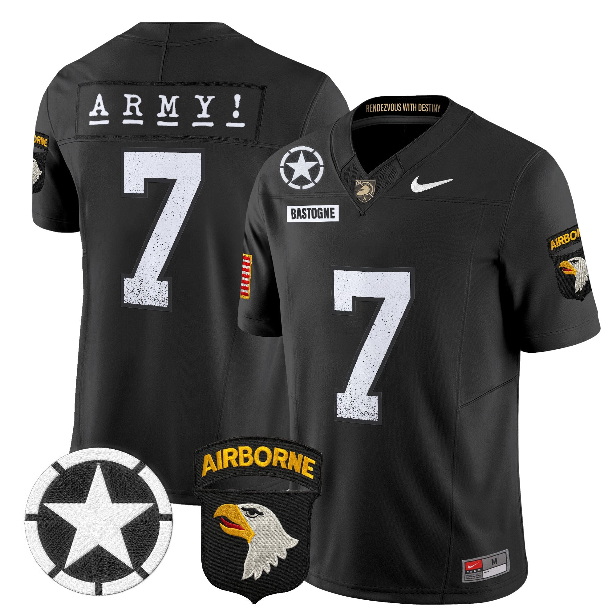 Army Black Knights 2025 Screaming Eagles Vapor Limited Jersey - All Stitched