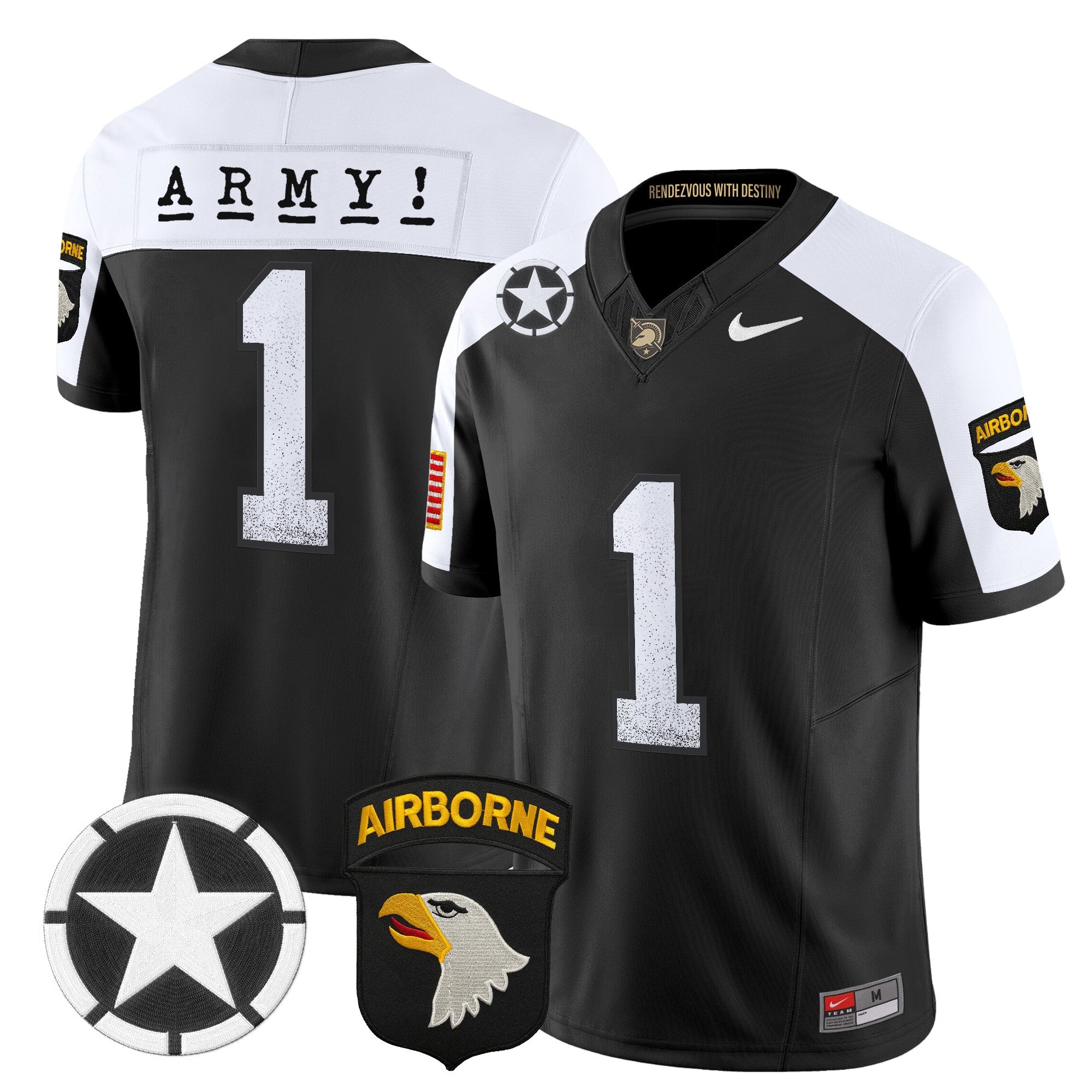 Army Black Knights 2025 Screaming Eagles Vapor Limited Jersey - All Stitched