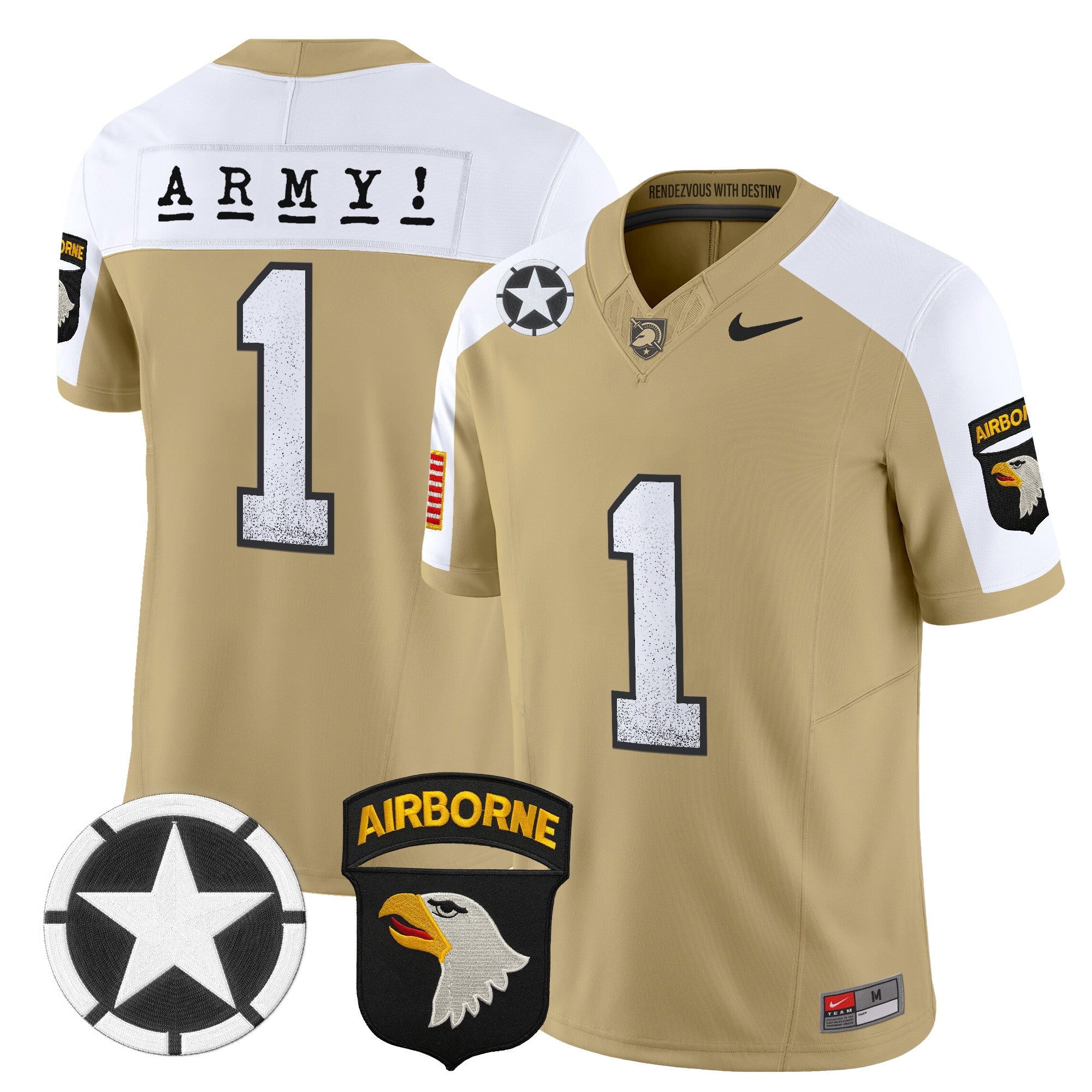 Army Black Knights 2025 Screaming Eagles Vapor Limited Jersey - All Stitched