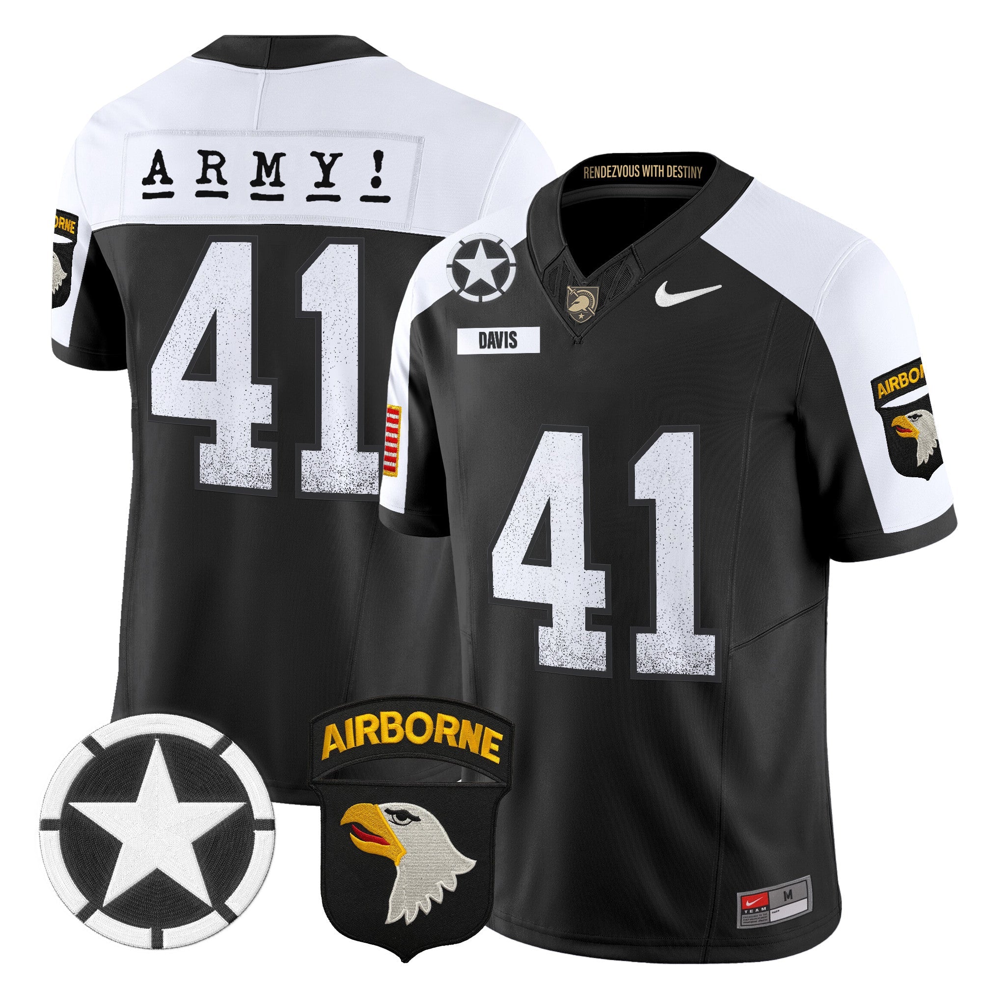 Army Black Knights 2025 Screaming Eagles Vapor Limited Jersey - All Stitched