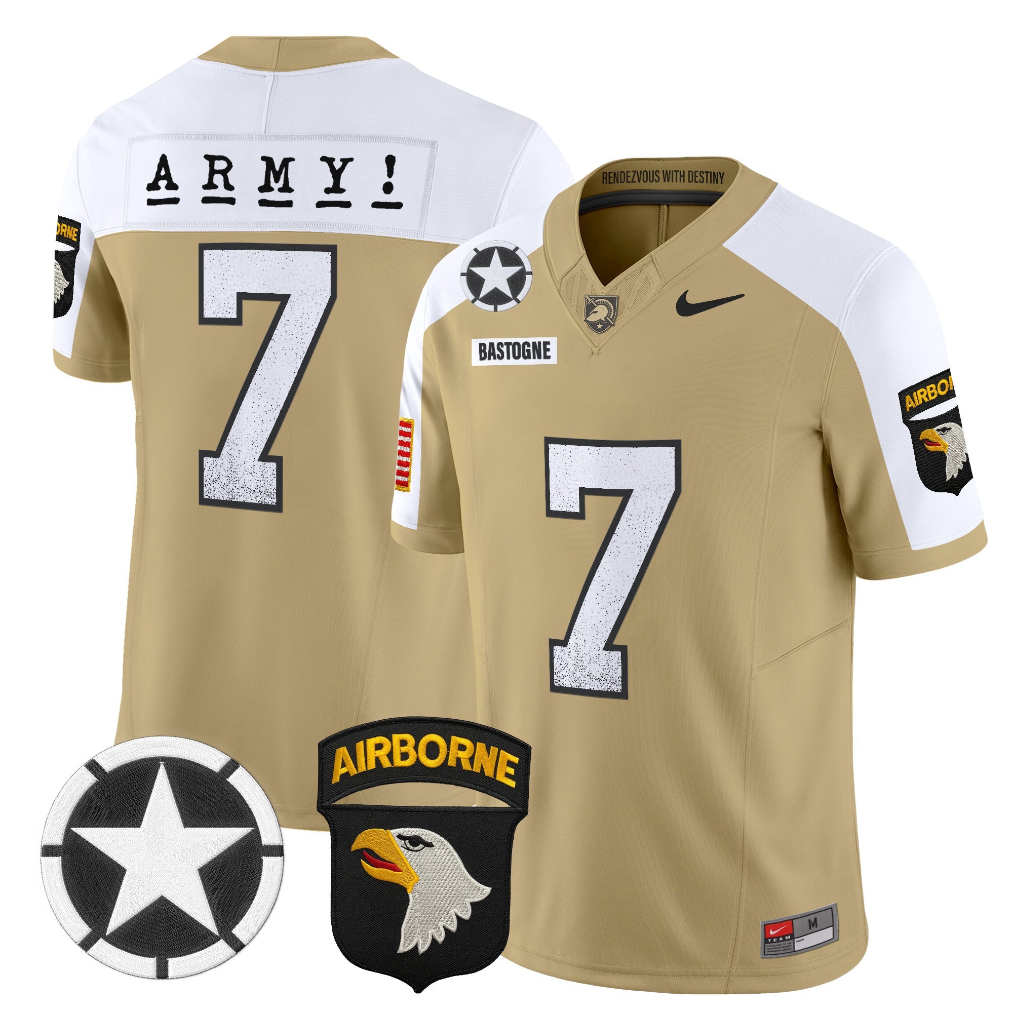 Army Black Knights 2025 Screaming Eagles Vapor Limited Jersey - All Stitched