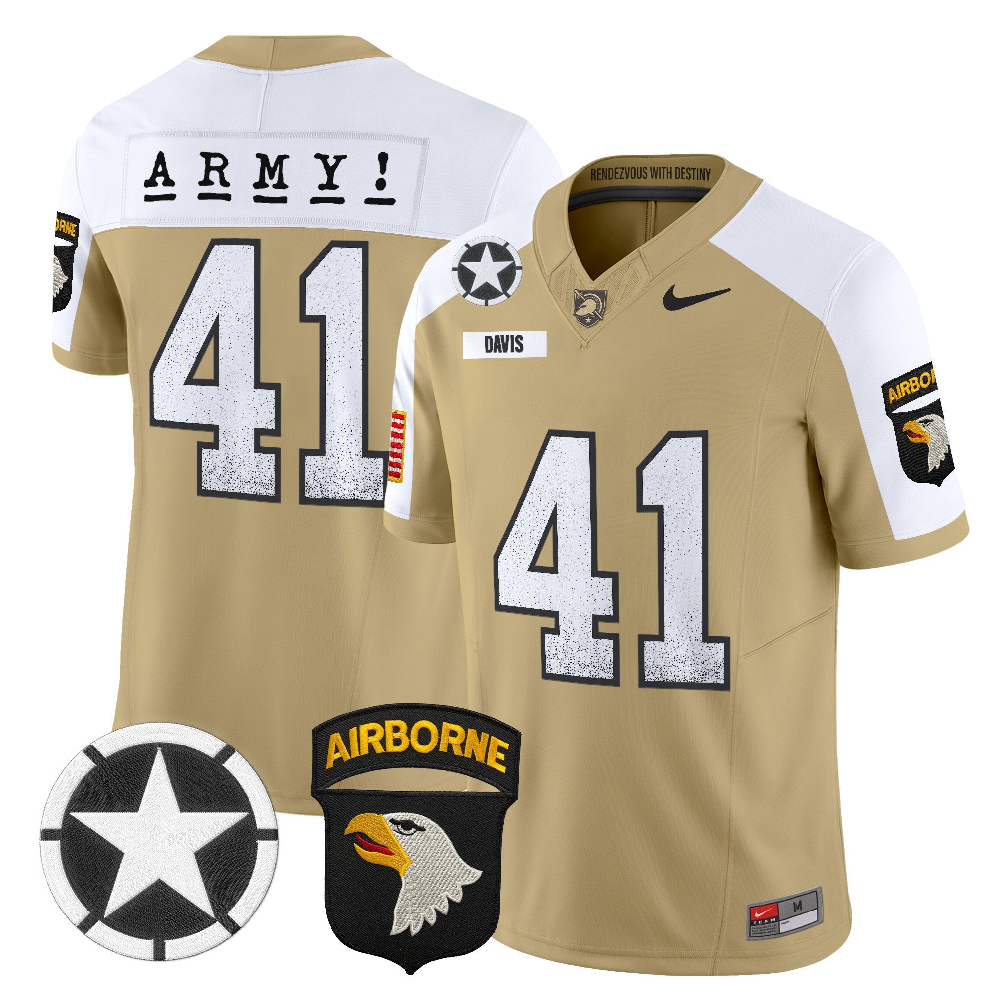 Army Black Knights 2025 Screaming Eagles Vapor Limited Jersey - All Stitched