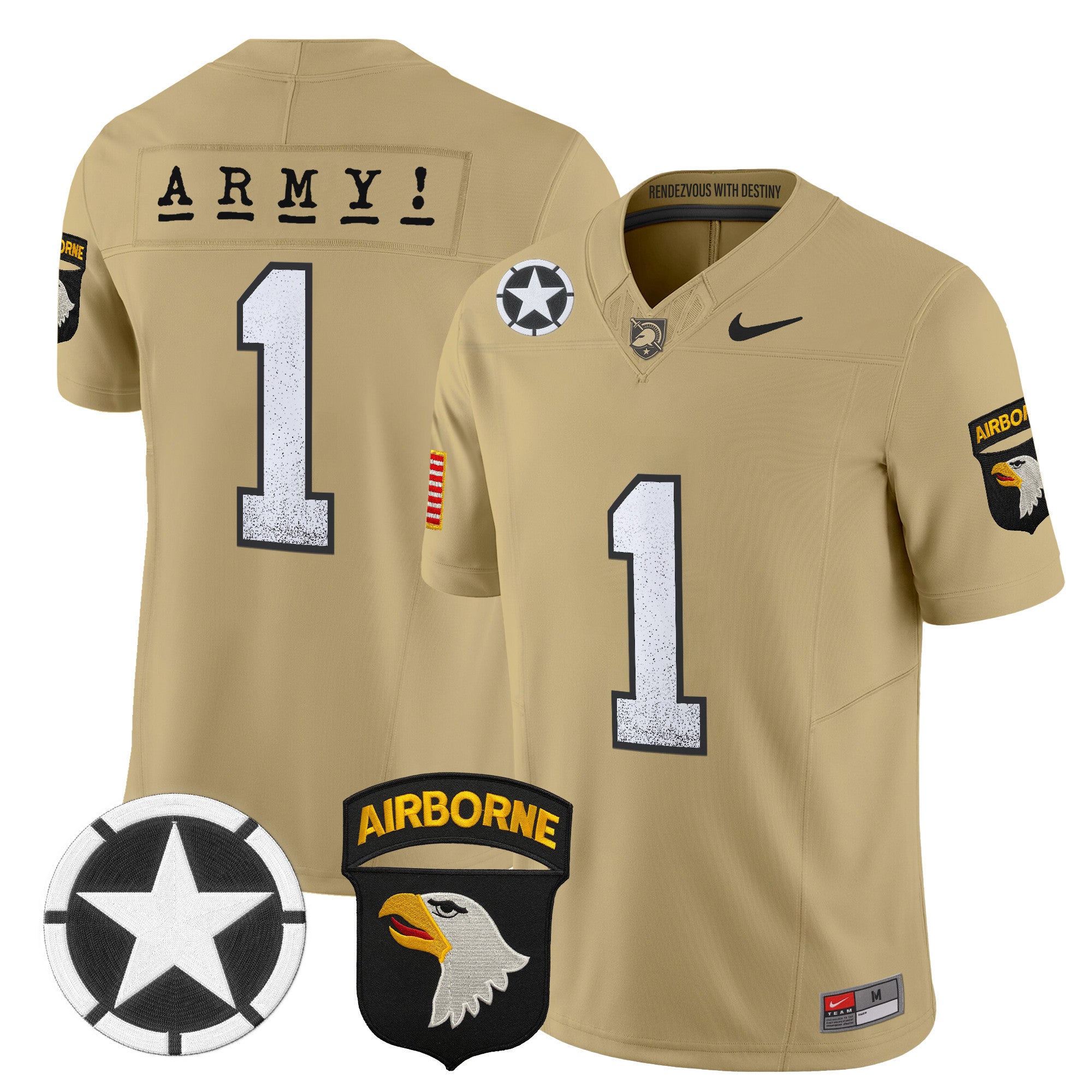 Army Black Knights 2025 Screaming Eagles Vapor Limited Jersey - All Stitched
