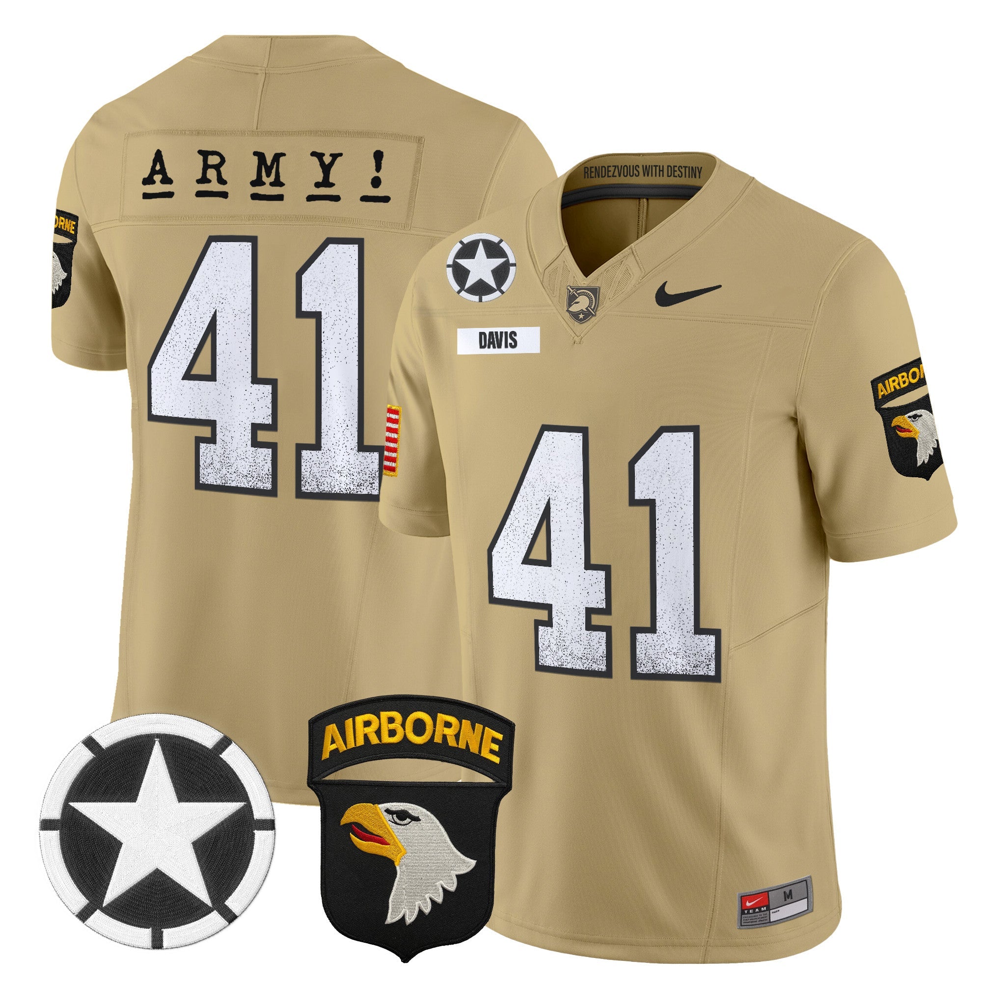 Army Black Knights 2025 Screaming Eagles Vapor Limited Jersey - All Stitched