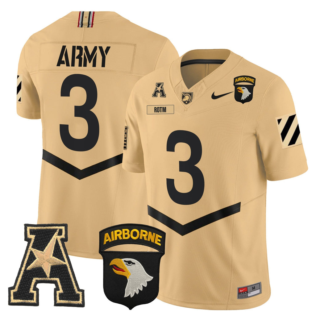 Men Army Black Knights 101st Airborne Division Patch 2024 Vapor Limited Jersey V3 - All Stitched