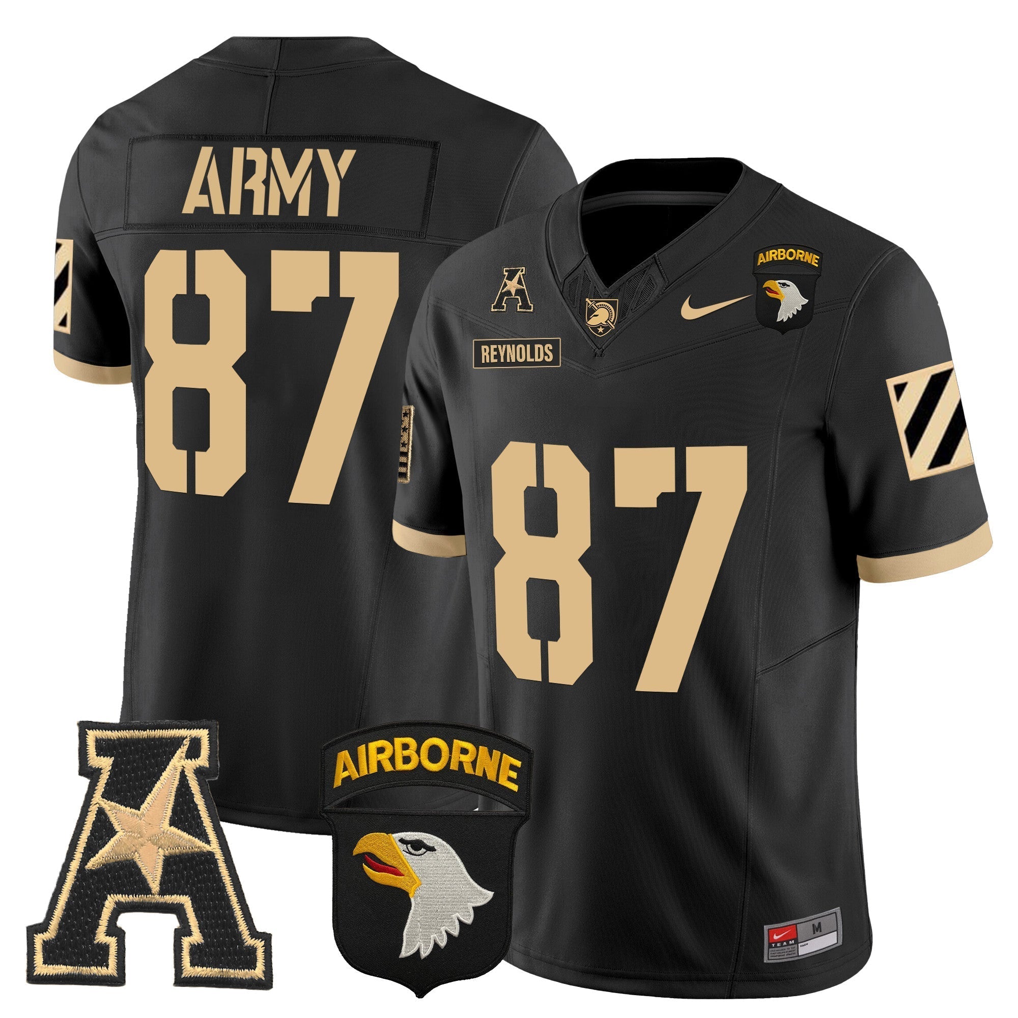 Men Army Black Knights 101st Airborne Division Patch 2024 Vapor Limited Jersey V3 - All Stitched