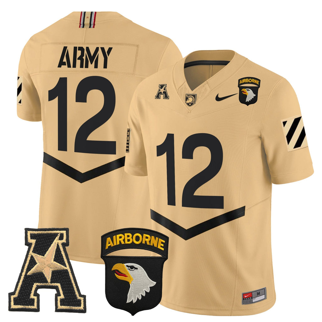 Men Army Black Knights 101st Airborne Division Patch 2024 Vapor Limited Jersey V3 - All Stitched