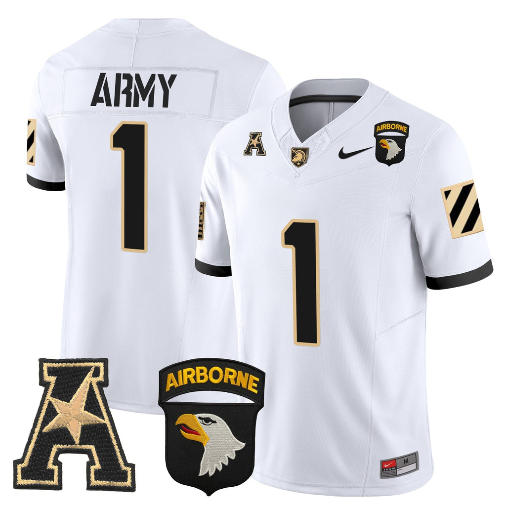 Men Army Black Knights 101st Airborne Division Patch 2024 Vapor Limited Jersey V3 - All Stitched
