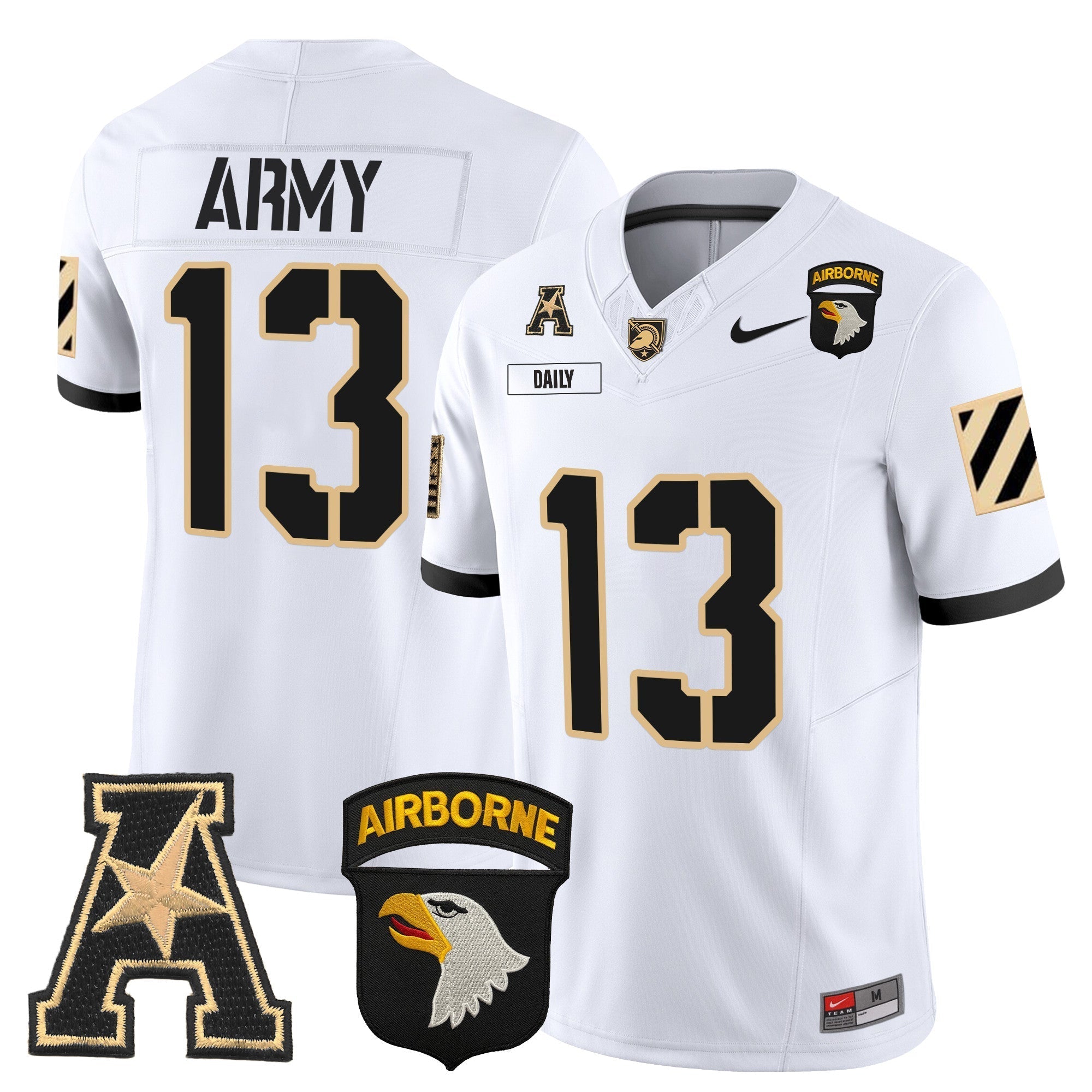 Men Army Black Knights 101st Airborne Division Patch 2024 Vapor Limited Jersey V3 - All Stitched
