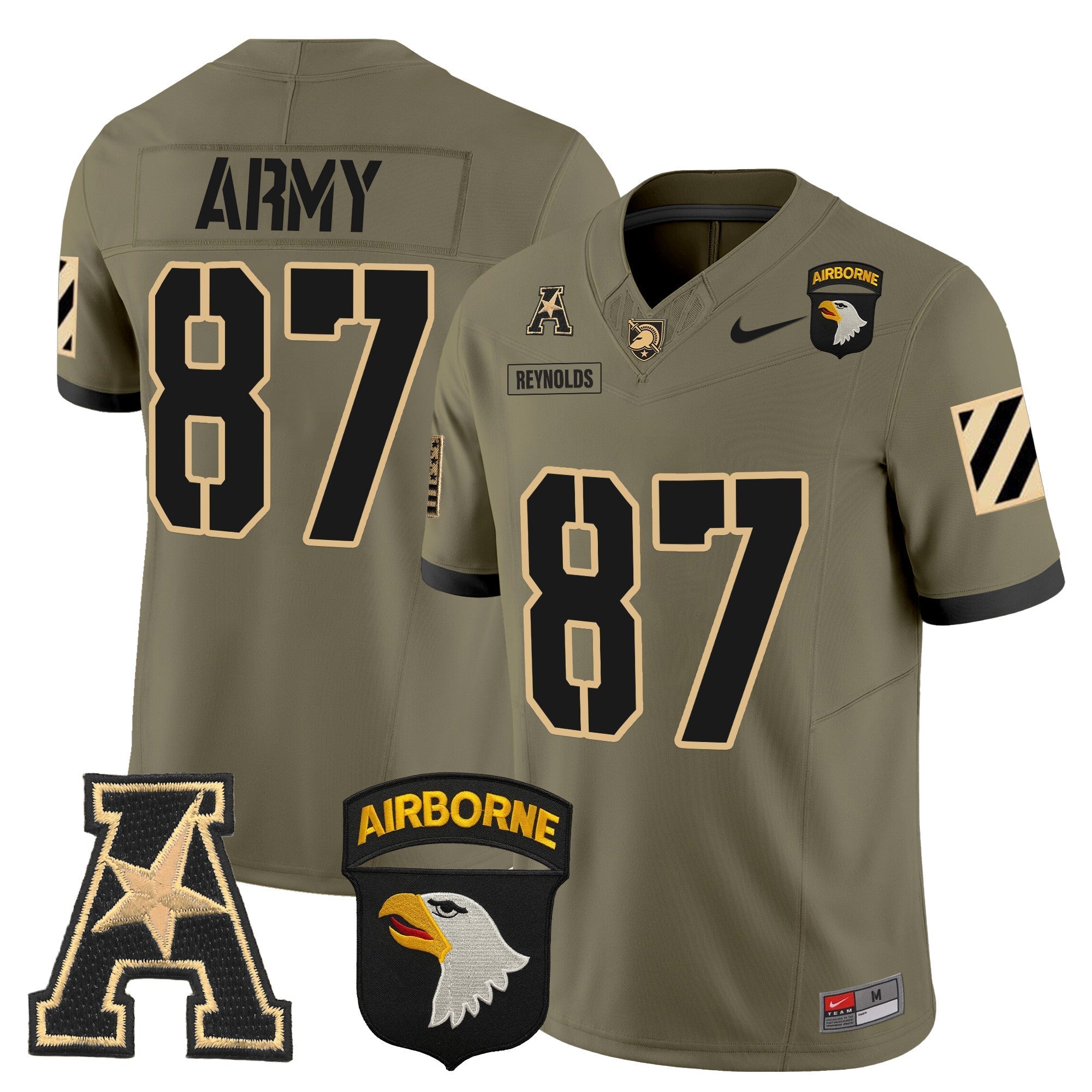 Men Army Black Knights 101st Airborne Division Patch 2024 Vapor Limited Jersey V3 - All Stitched