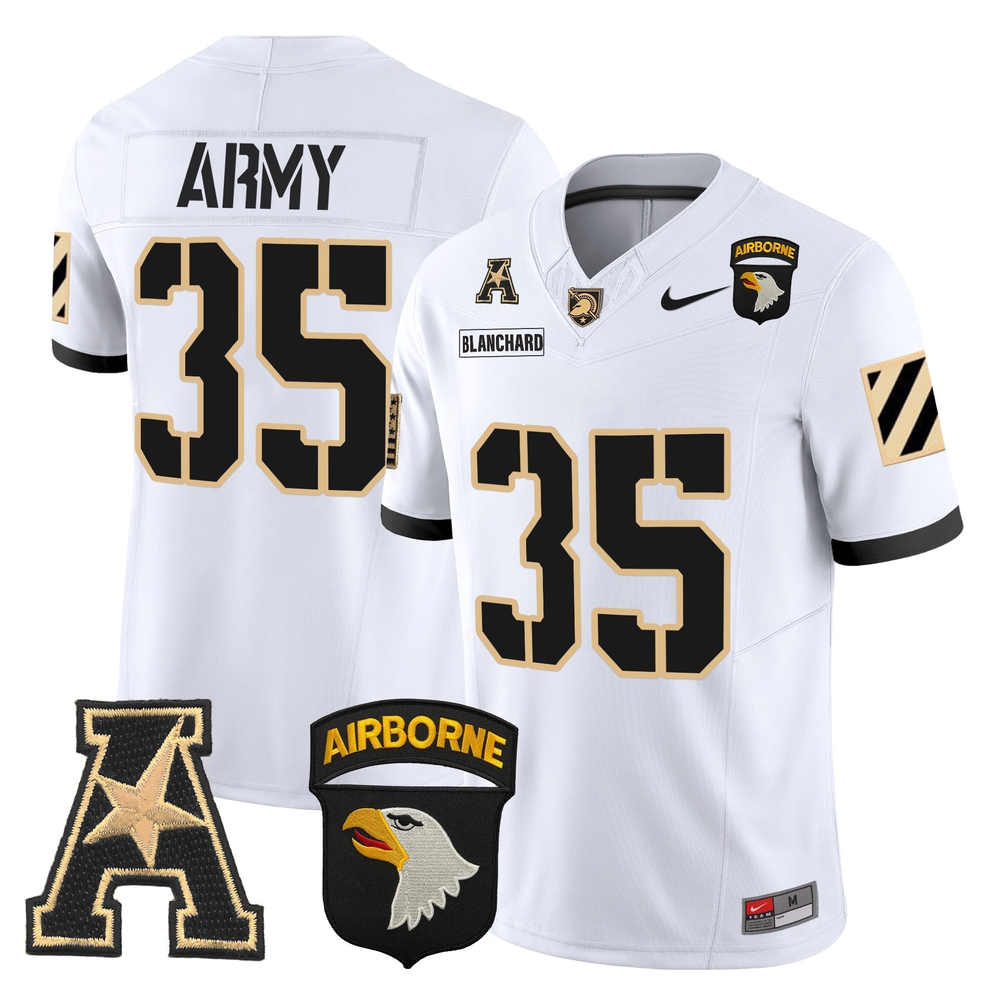 Men Army Black Knights 101st Airborne Division Patch 2024 Vapor Limited Jersey V3 - All Stitched