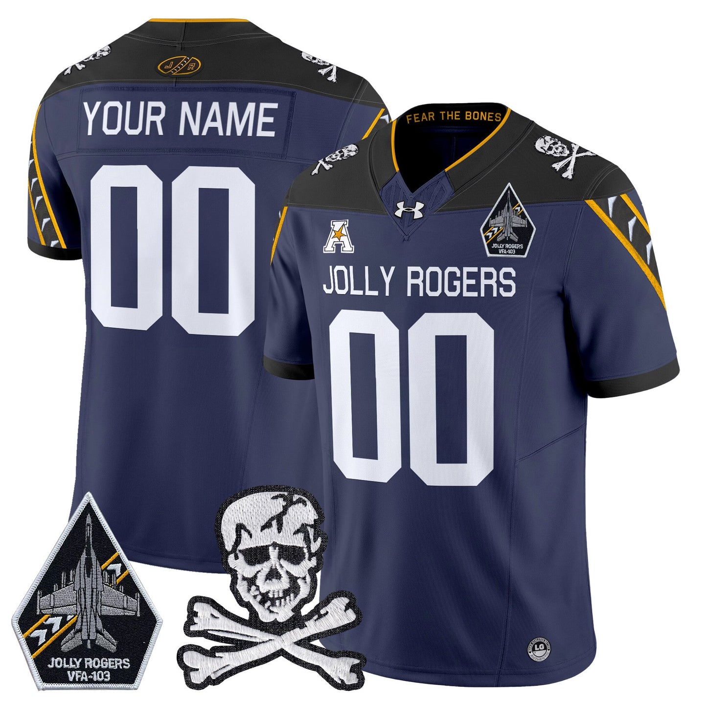 Custom Navy Midshipmen 2024 Vapor Limited Jersey V5 - All Stitched