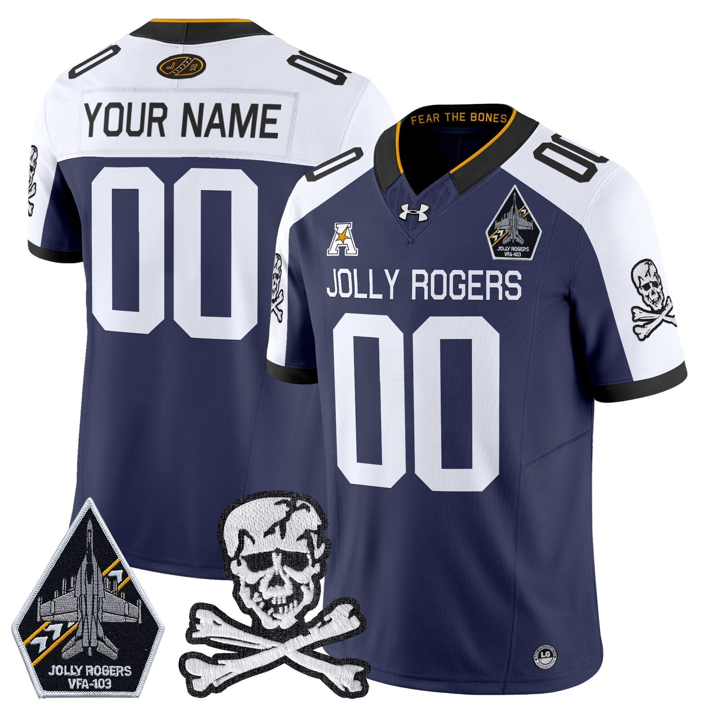 Custom Navy Midshipmen 2024 Vapor Limited Jersey V5 - All Stitched