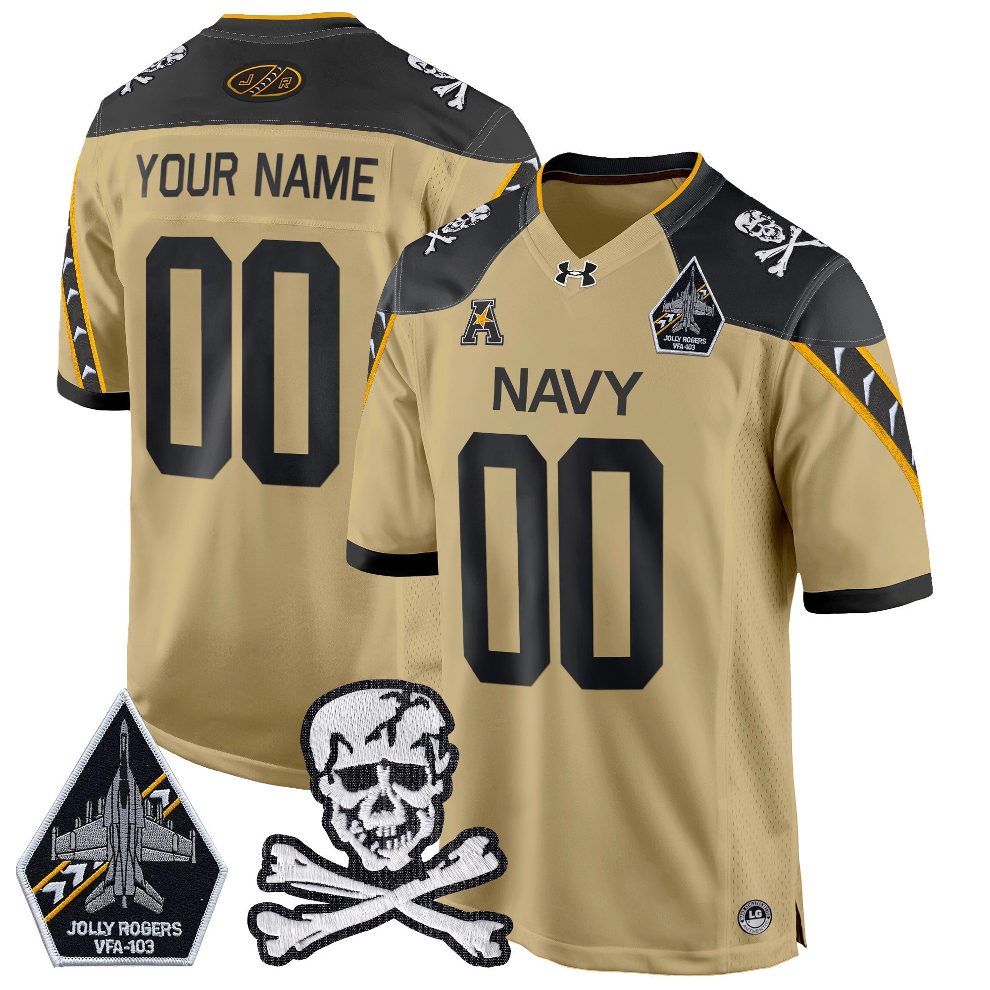 Custom Navy Midshipmen 2024 Game Jersey - All Stitched