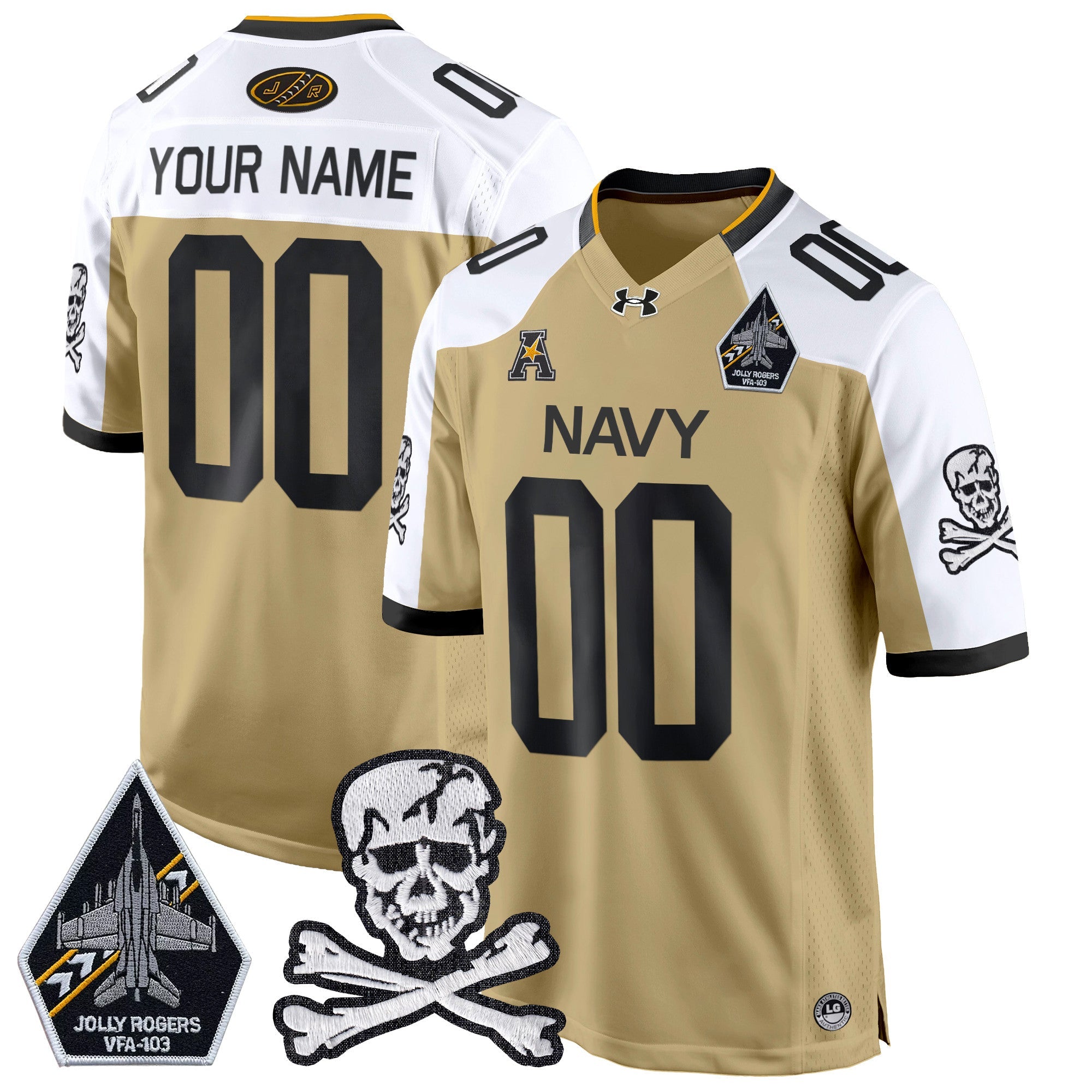 Custom Navy Midshipmen 2024 Game Jersey - All Stitched