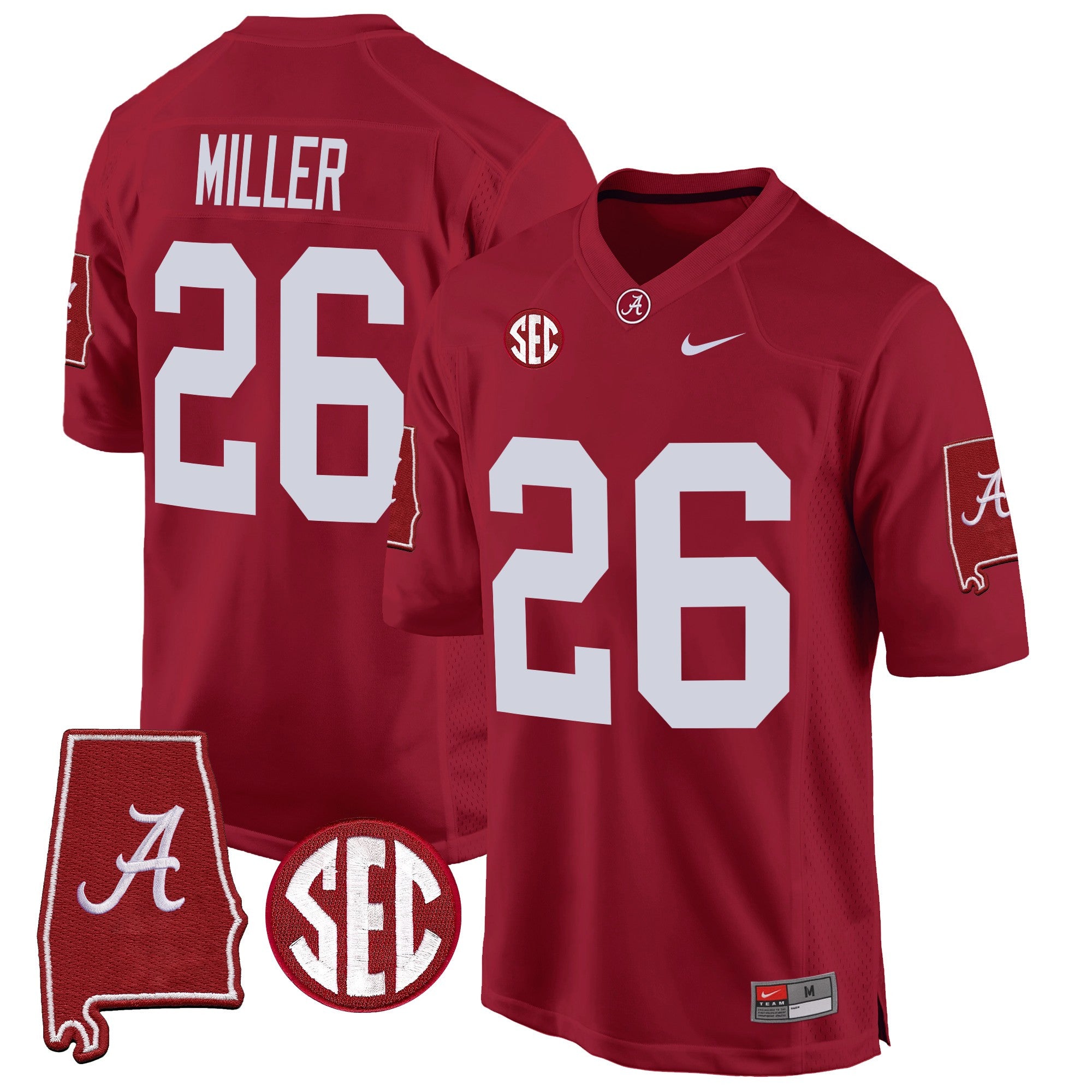 Men Alabama Crimson Tide 2024 Alabama Map Patch Game Jersey - All Stitched