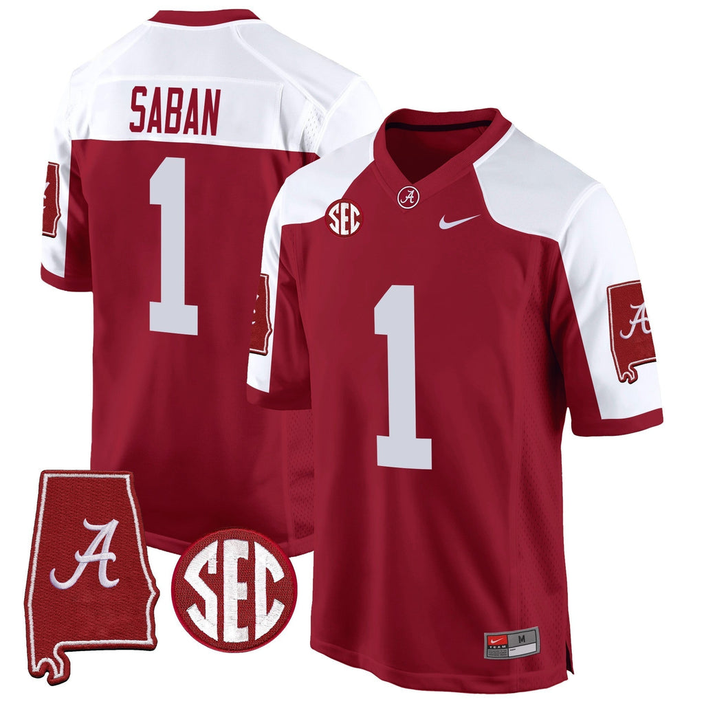 Men Alabama Crimson Tide 2024 Alabama Map Patch Game Jersey - All Stitched