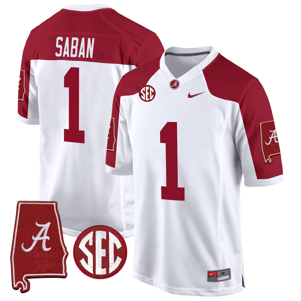 Men Alabama Crimson Tide 2024 Alabama Map Patch Game Jersey - All Stitched
