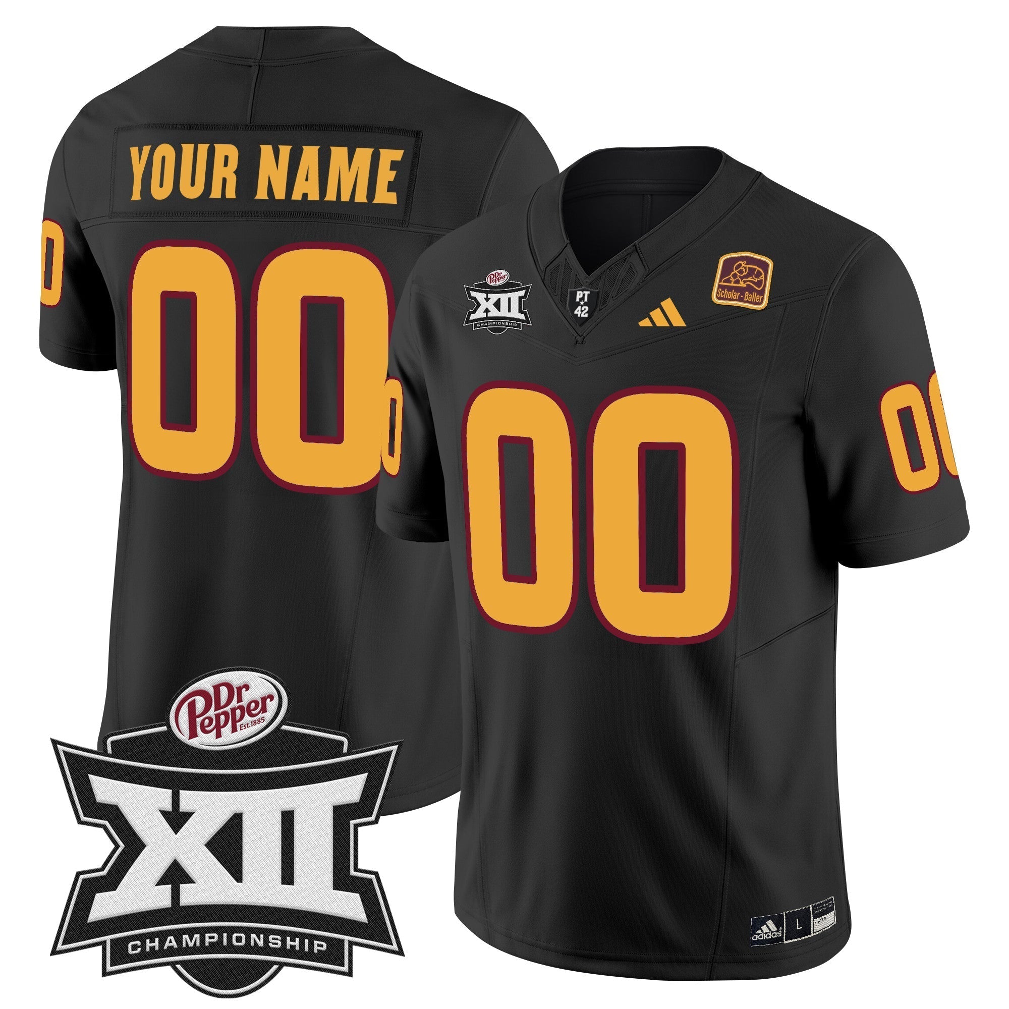 Custom Sun Devils 2024 Big 12 Championship Patch Vapor Limited Jersey - All Stitched