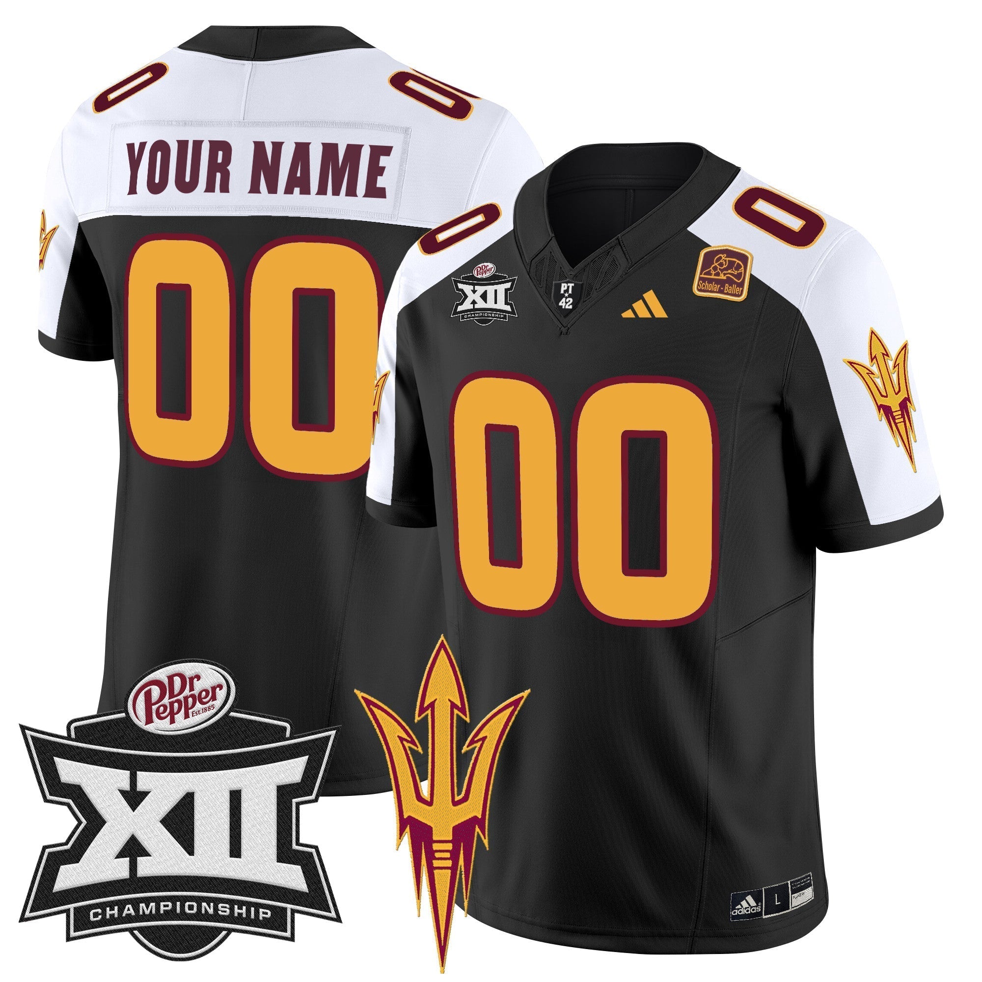 Custom Sun Devils 2024 Big 12 Championship Patch Vapor Limited Jersey - All Stitched