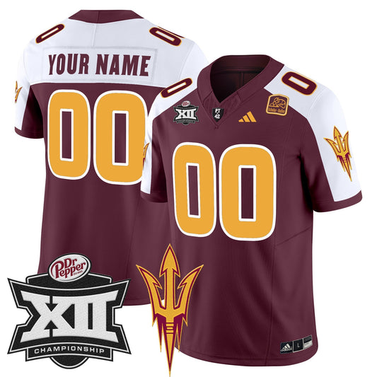 Custom Sun Devils 2024 Big 12 Championship Patch Vapor Limited Jersey - All Stitched