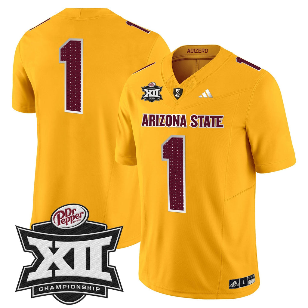 Men Sun Devils 2024 Big 12 Championship Patch Vapor Limited Jersey V2 - All Stitched