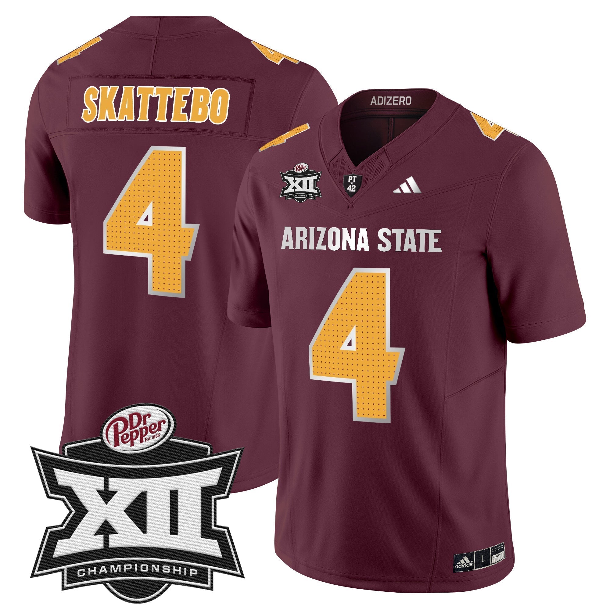 Men Sun Devils 2024 Big 12 Championship Patch Vapor Limited Jersey V2 - All Stitched