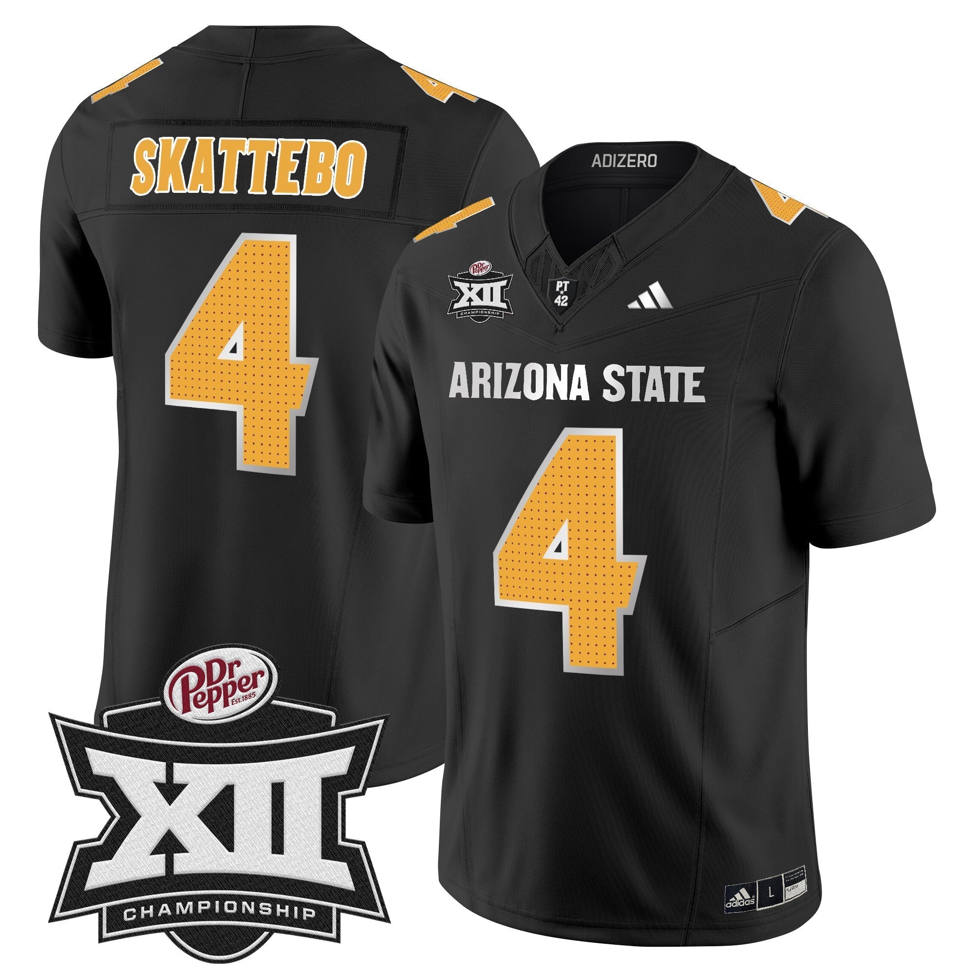Men Sun Devils 2024 Big 12 Championship Patch Vapor Limited Jersey V2 - All Stitched