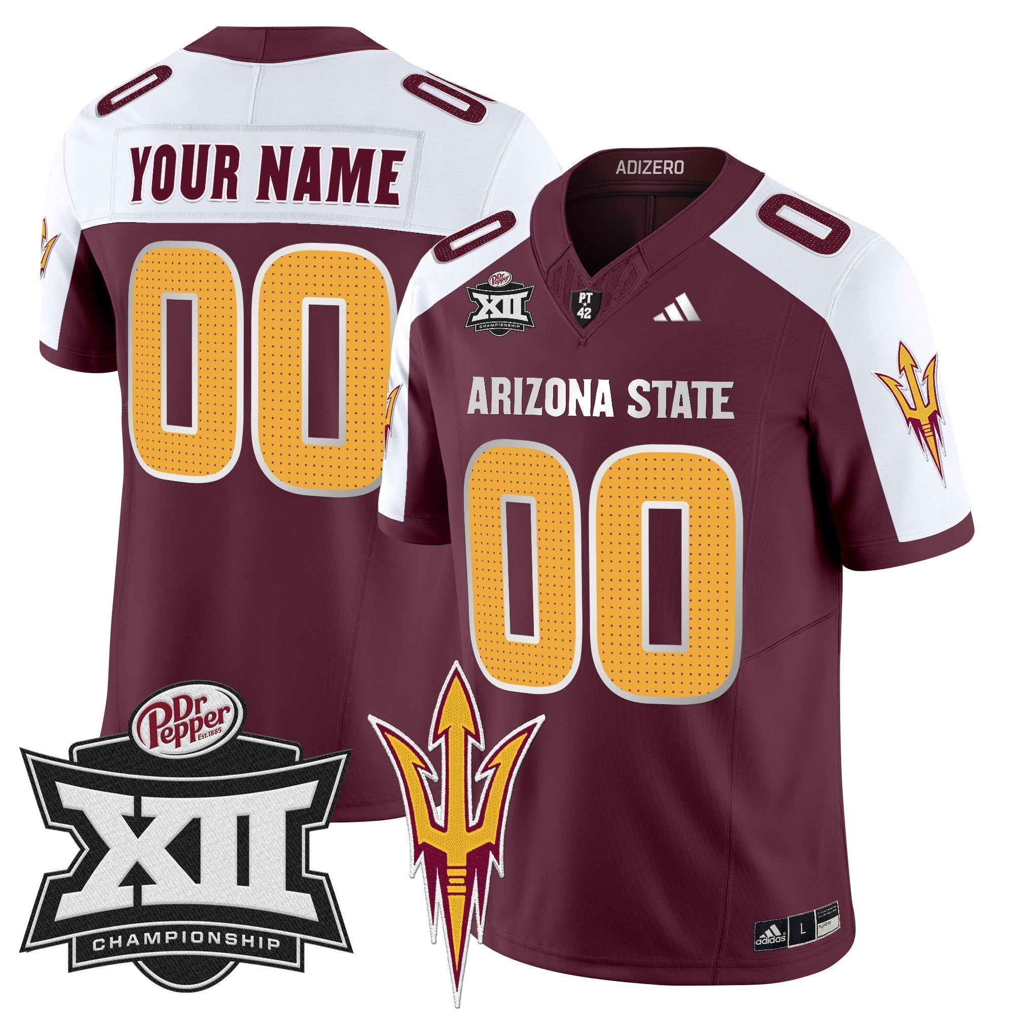 Custom Sun Devils 2024 Big 12 Championship Patch Vapor Limited Jersey V2 - All Stitched