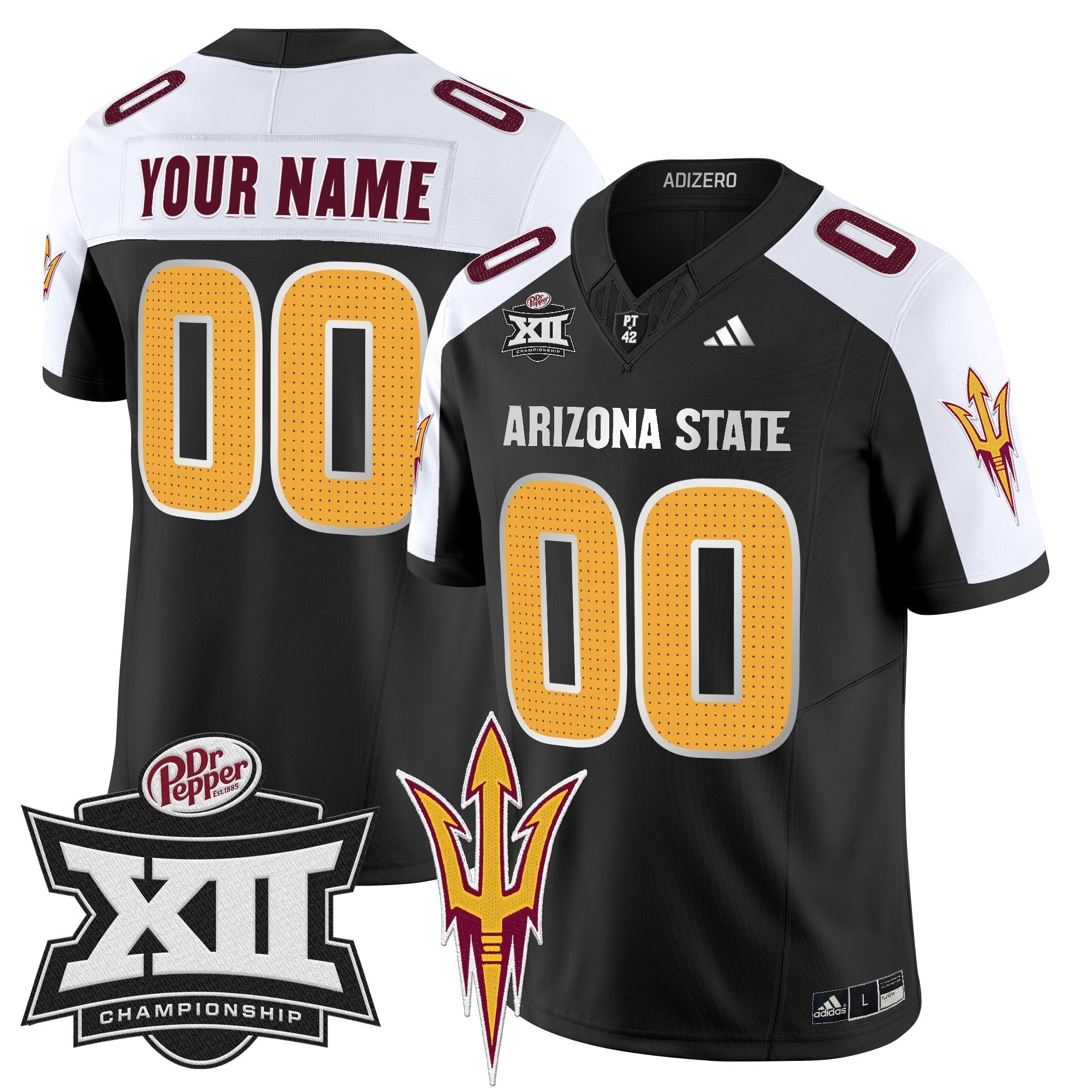 Custom Sun Devils 2024 Big 12 Championship Patch Vapor Limited Jersey V2 - All Stitched