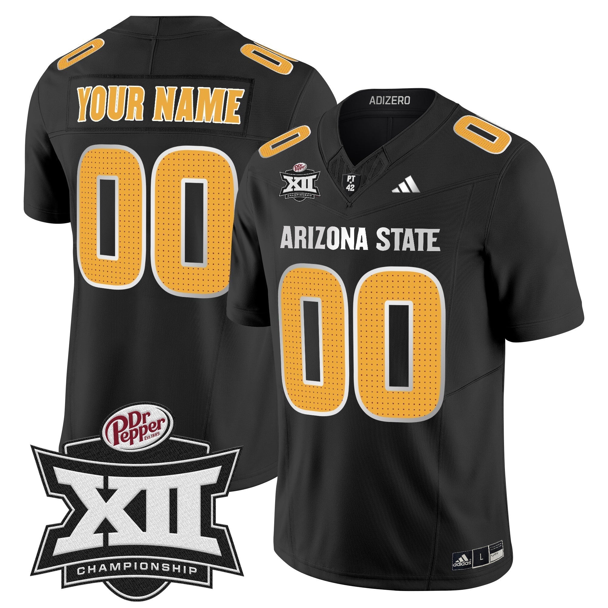 Custom Sun Devils 2024 Big 12 Championship Patch Vapor Limited Jersey V2 - All Stitched