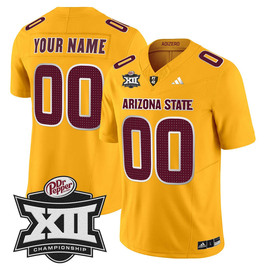 Custom Sun Devils 2024 Big 12 Championship Patch Vapor Limited Jersey V2 - All Stitched