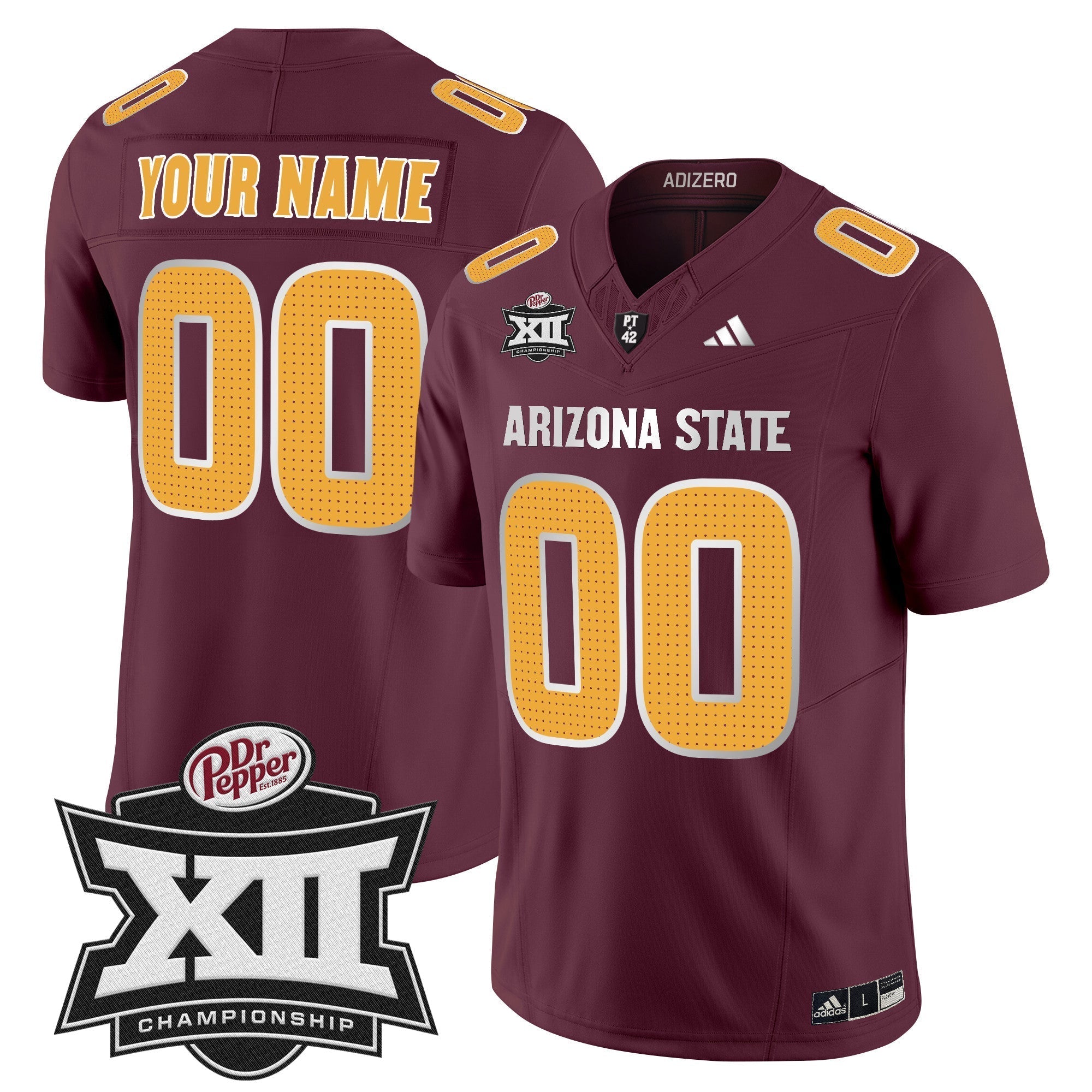 Custom Sun Devils 2024 Big 12 Championship Patch Vapor Limited Jersey V2 - All Stitched
