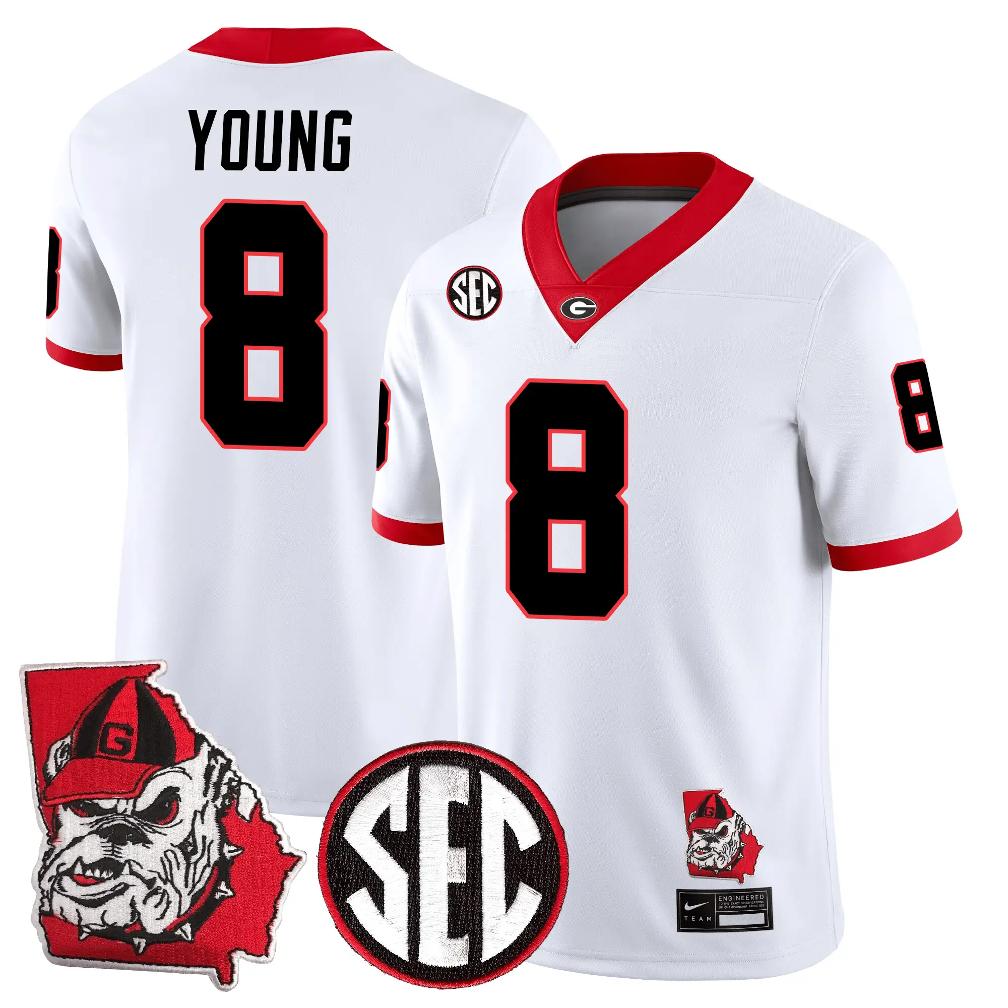 Men Georgia Bulldogs Football 24/25 Jersey - Georgia State Map Patch