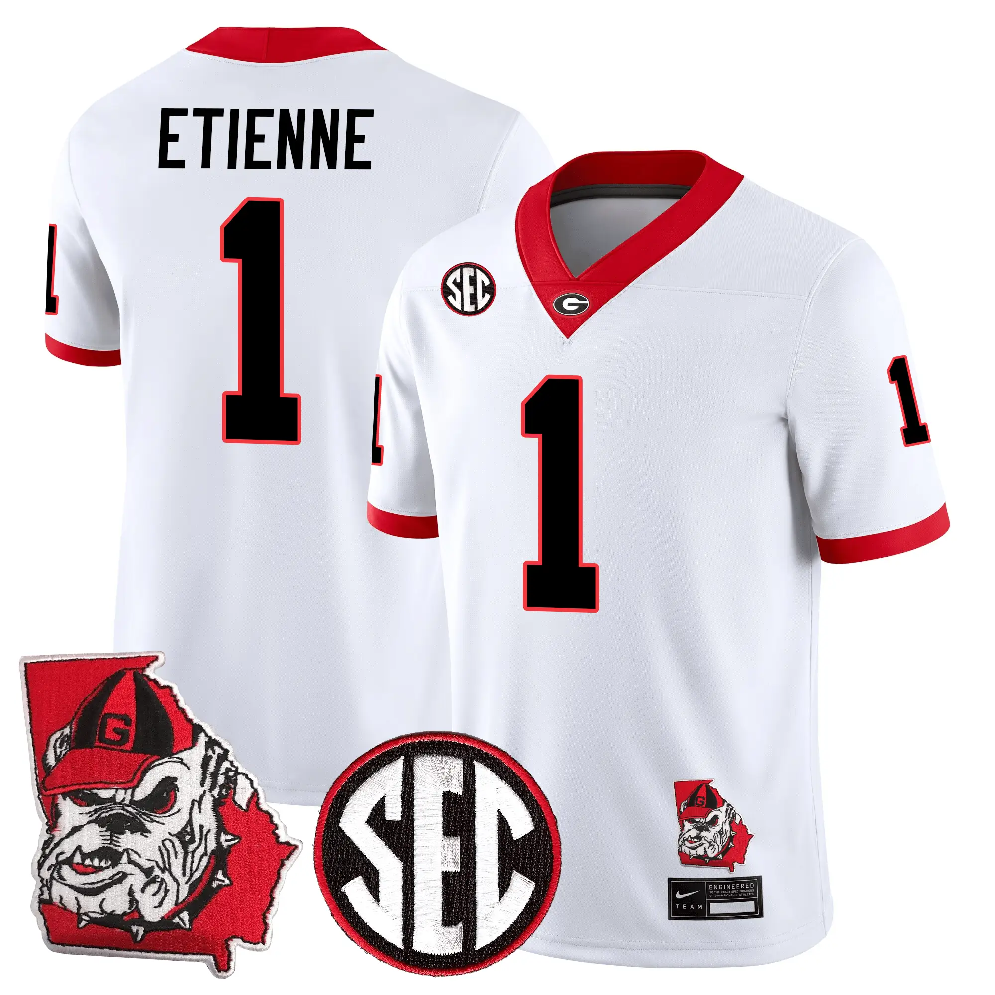 Men Georgia Bulldogs Football 24/25 Jersey - Georgia State Map Patch