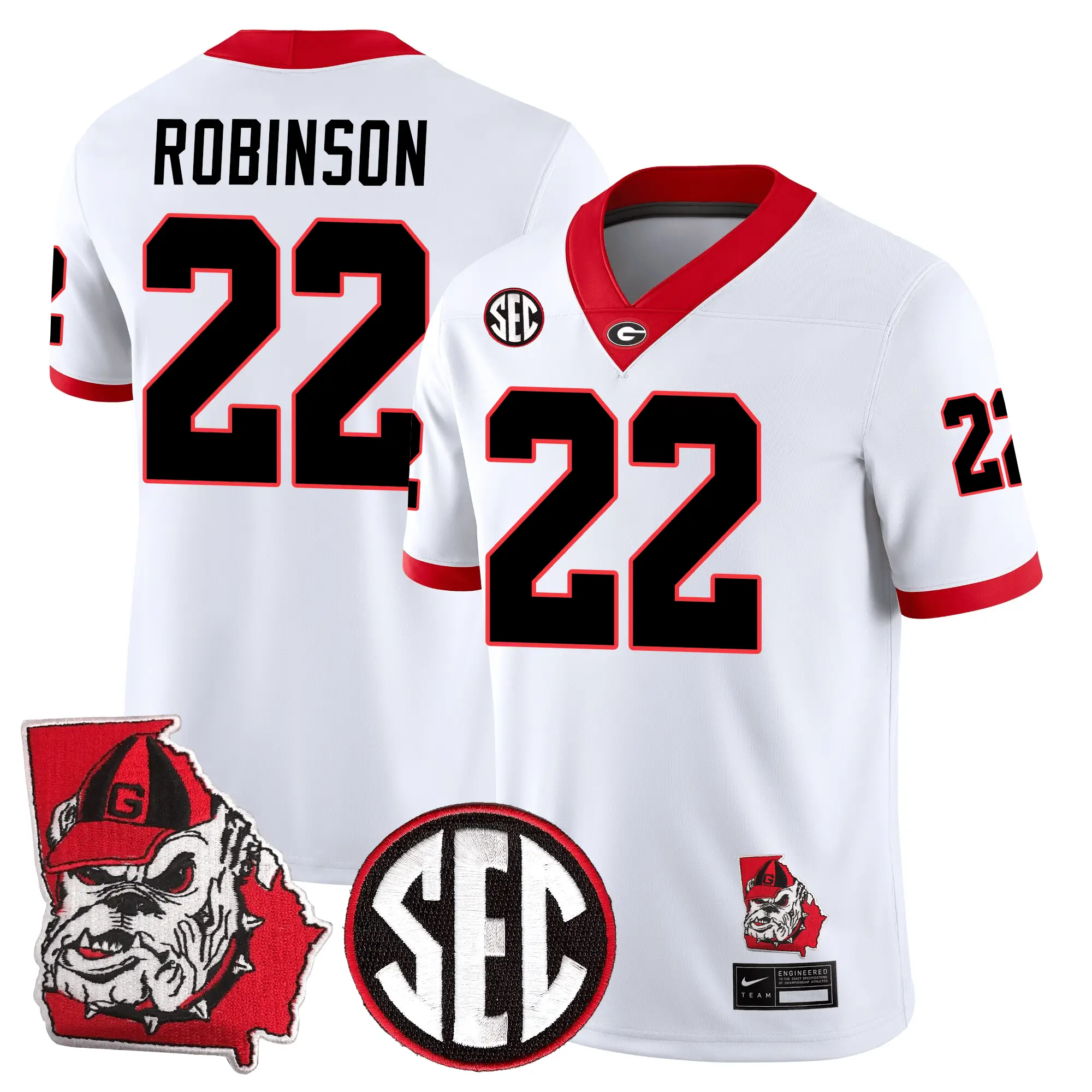 Men Georgia Bulldogs Football 24/25 Jersey - Georgia State Map Patch