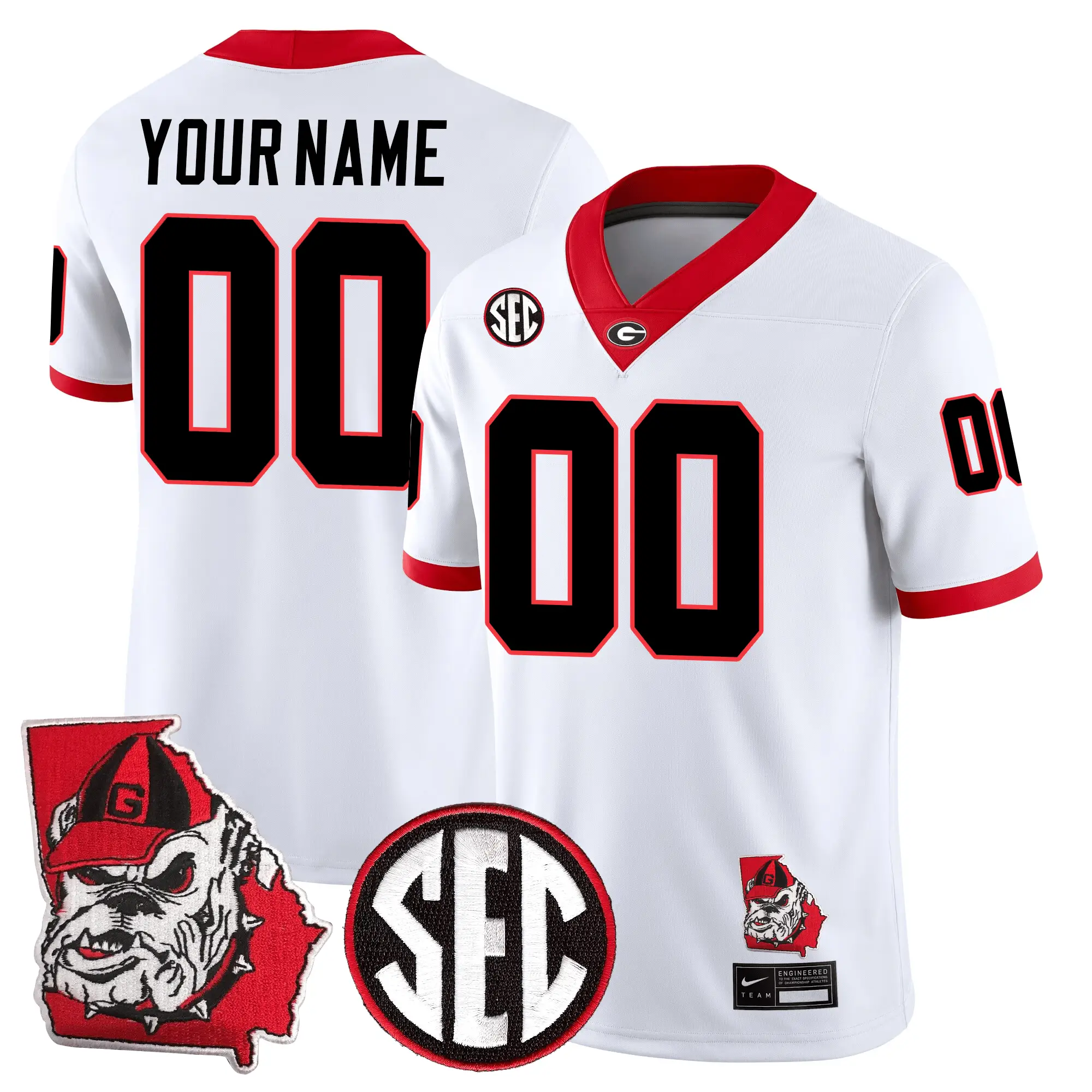 Men Georgia Bulldogs Football 24/25 Jersey - Georgia State Map Patch