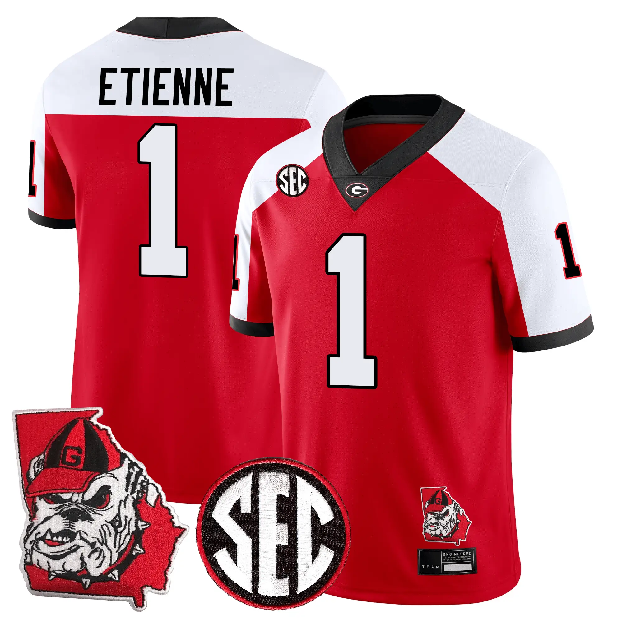 Men Georgia Bulldogs Football 24/25 Jersey - Georgia State Map Patch