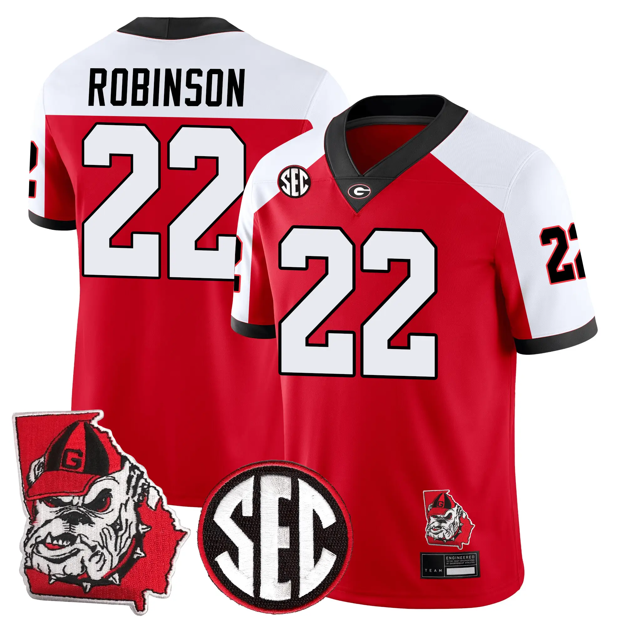 Men Georgia Bulldogs Football 24/25 Jersey - Georgia State Map Patch
