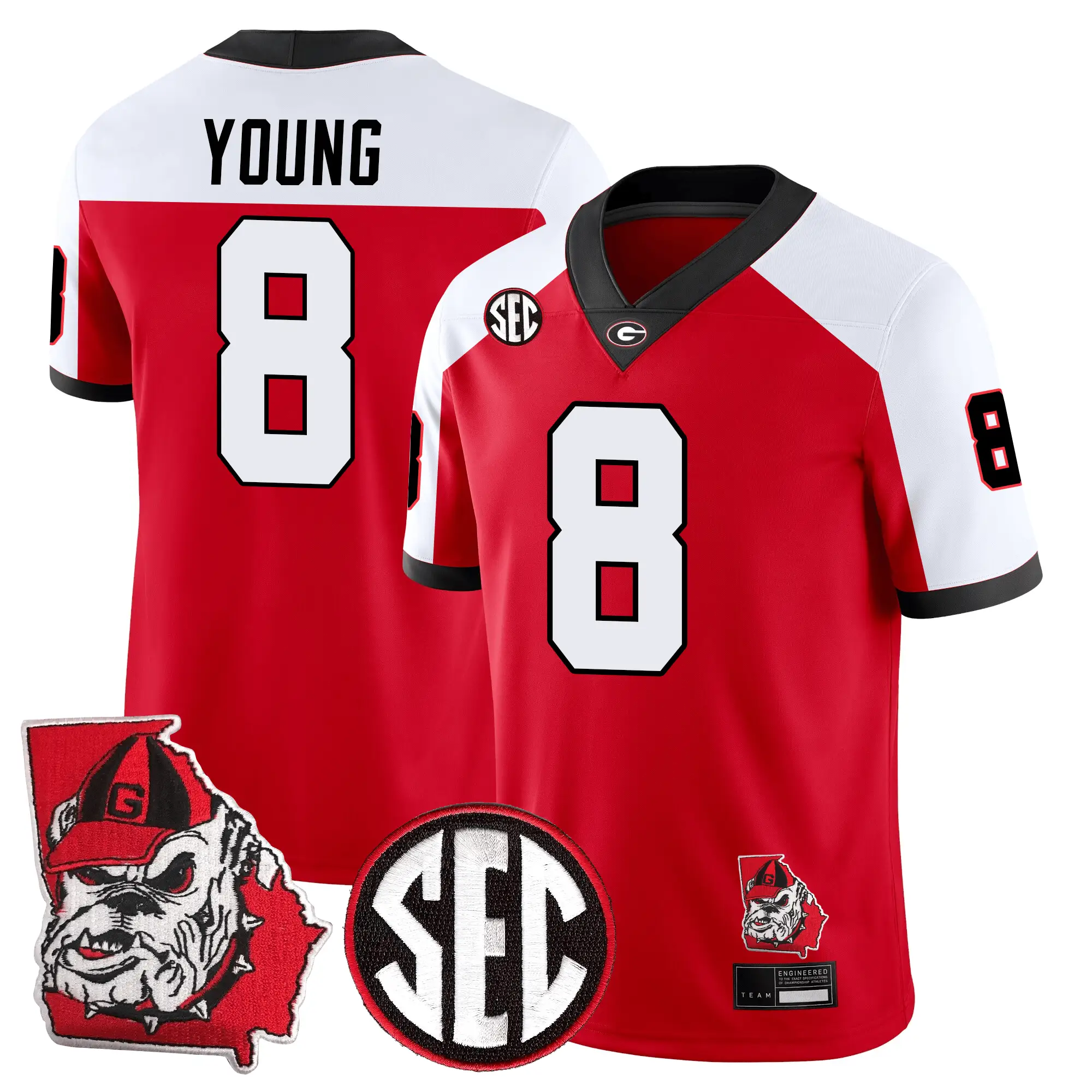 Men Georgia Bulldogs Football 24/25 Jersey - Georgia State Map Patch